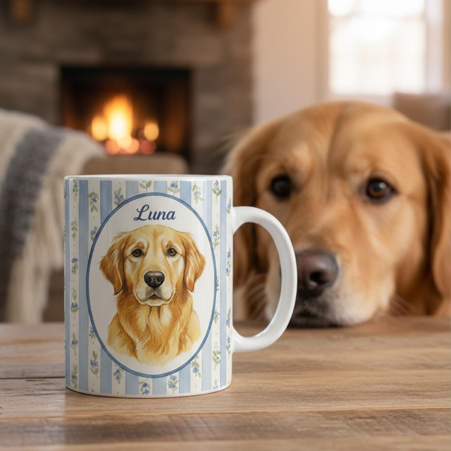 Custom Pet Portrait Mug: Personalized Dog or Cat Cup | Animal Illustration Drinkware image 2