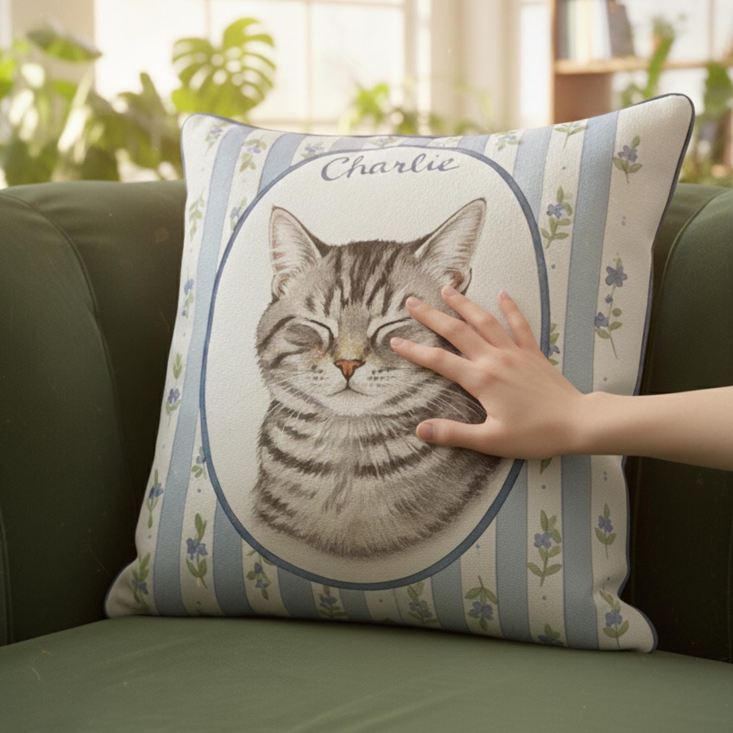 Custom Pet Portrait Pillow: Personalized Dog or Cat Throw Pillow image 4