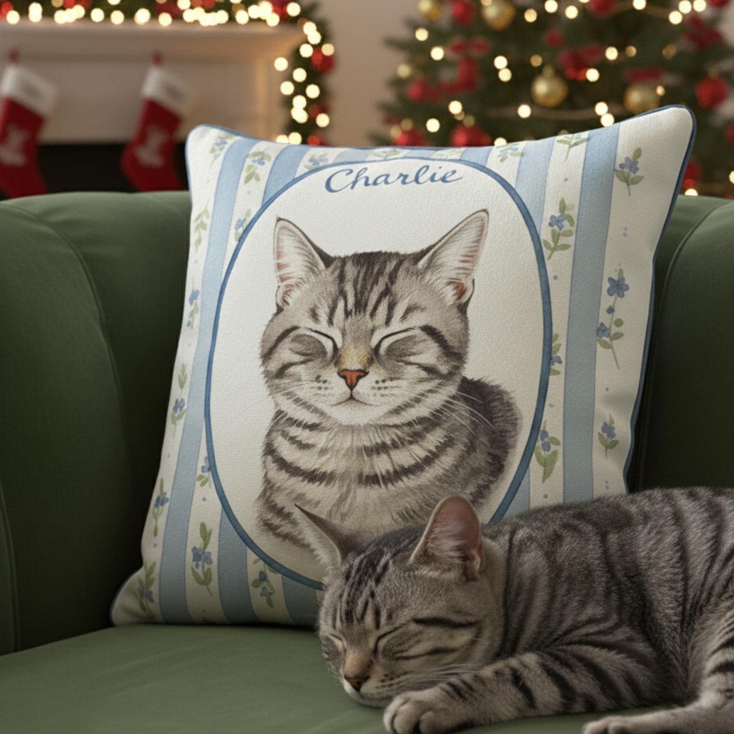 Custom Pet Portrait Pillow: Personalized Dog or Cat Throw Pillow image 1