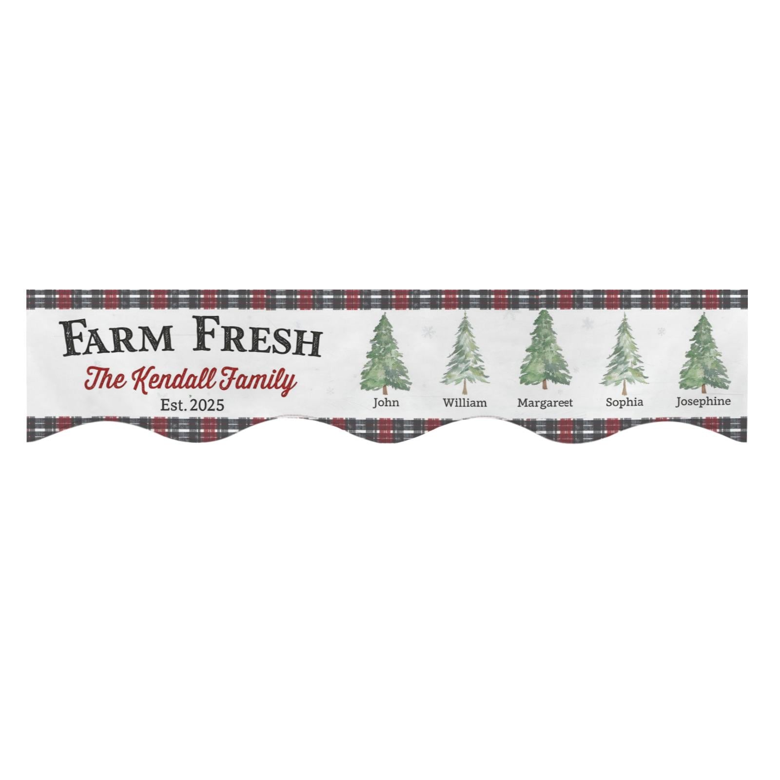 Custom Winter Farm Fresh Family Fireplace Mantel Scarf: Holiday Hearth Decoration image 6