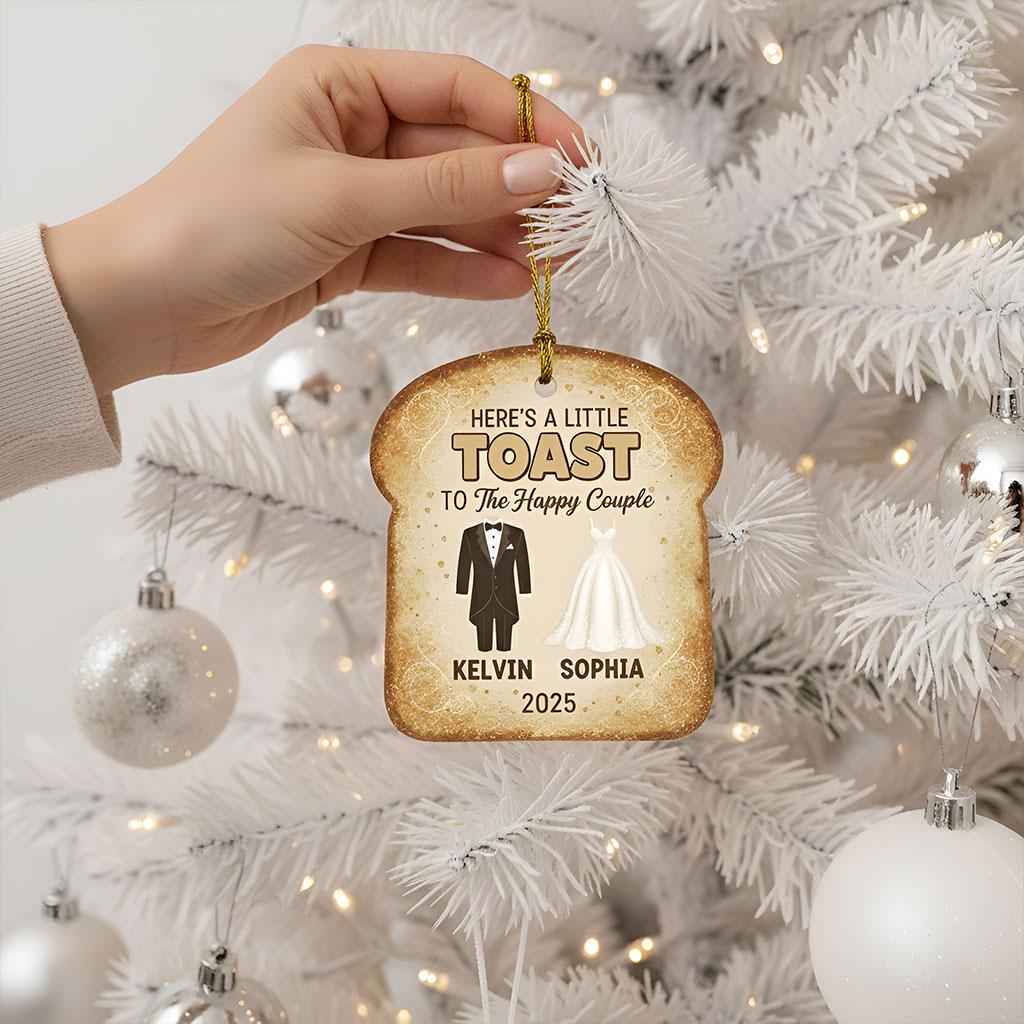 A Little Toast to the Happy Couple: Personalized Wedding Acrylic Ornament image 1