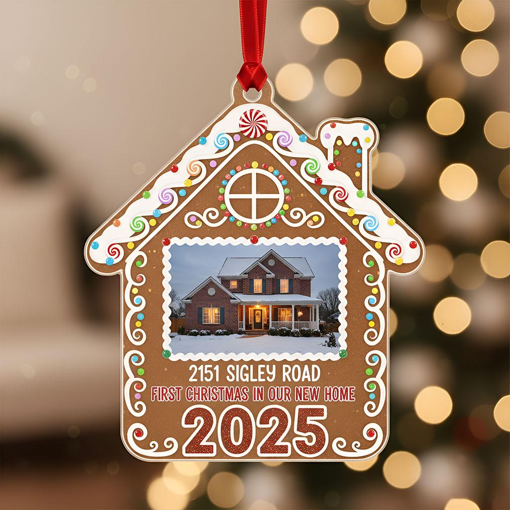 Custom Photo First Christmas In Our New Home Gingerbread Ornament: Personalized Holiday Keepsake image 4