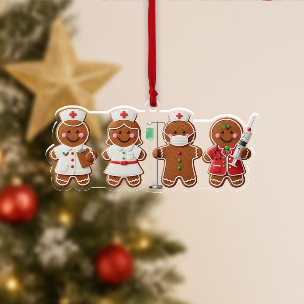 Gingerbread Nurse Ornament - Medical Team Christmas Ornament image 4