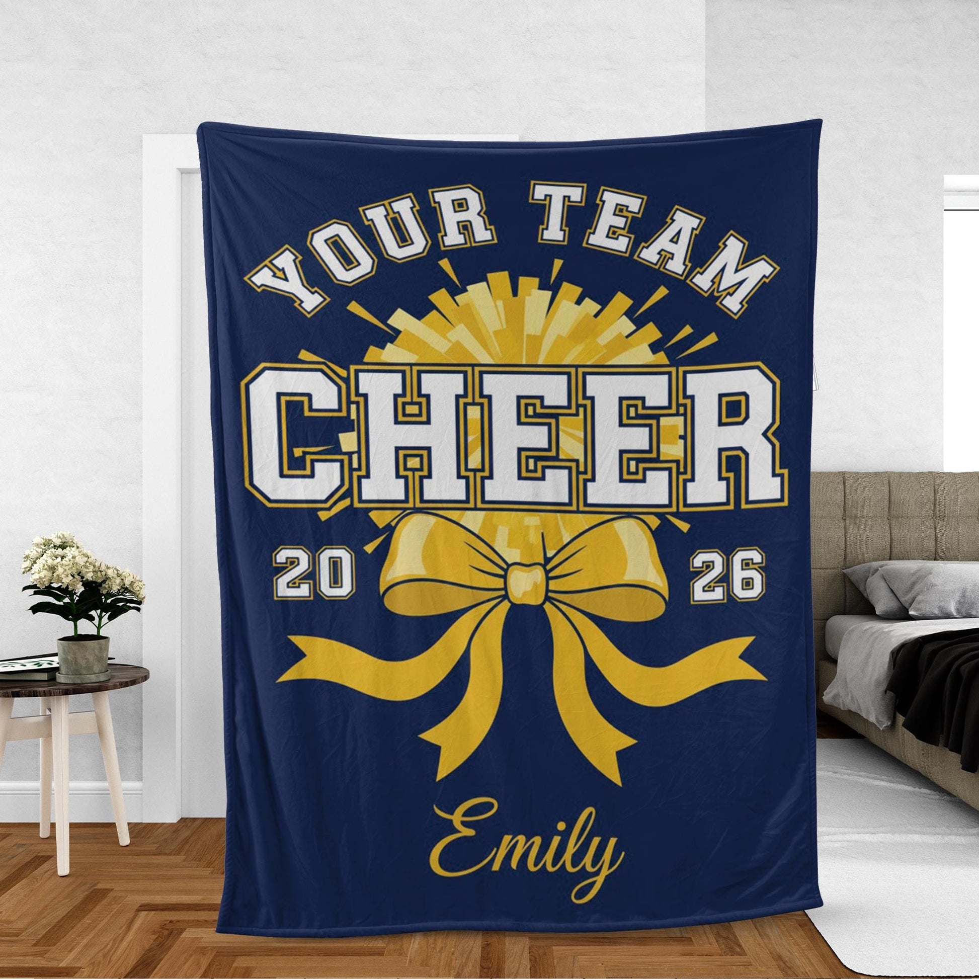 Custom Cheer Team Blanket: Personalized Name Cheerleader Throw image 1