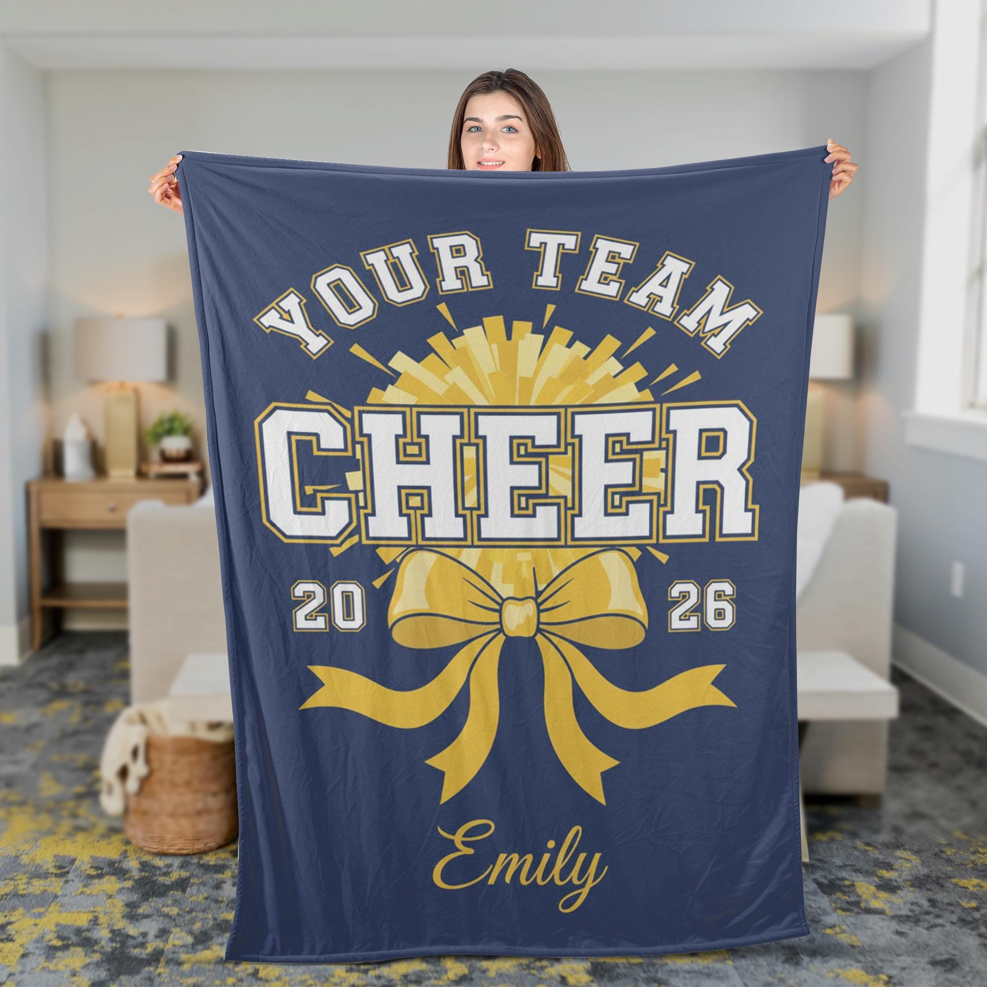 Custom Cheer Team Blanket: Personalized Name Cheerleader Throw image 5