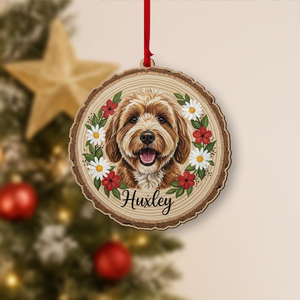Personalized Dog Christmas Ornament - Custom Pet Portrait Ornament Keepsake image 1
