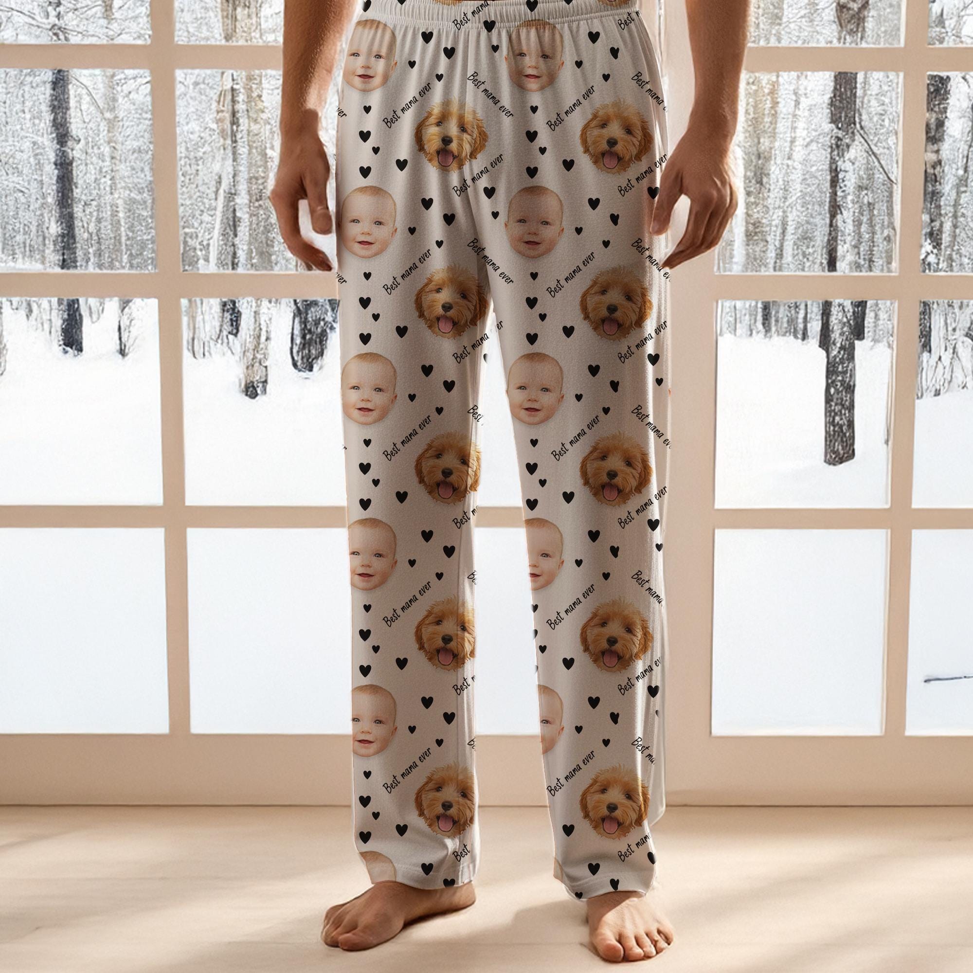 Custom Photo Face Pajama Pants: Personalized Name Print, Personalized Lounge Wear image 7