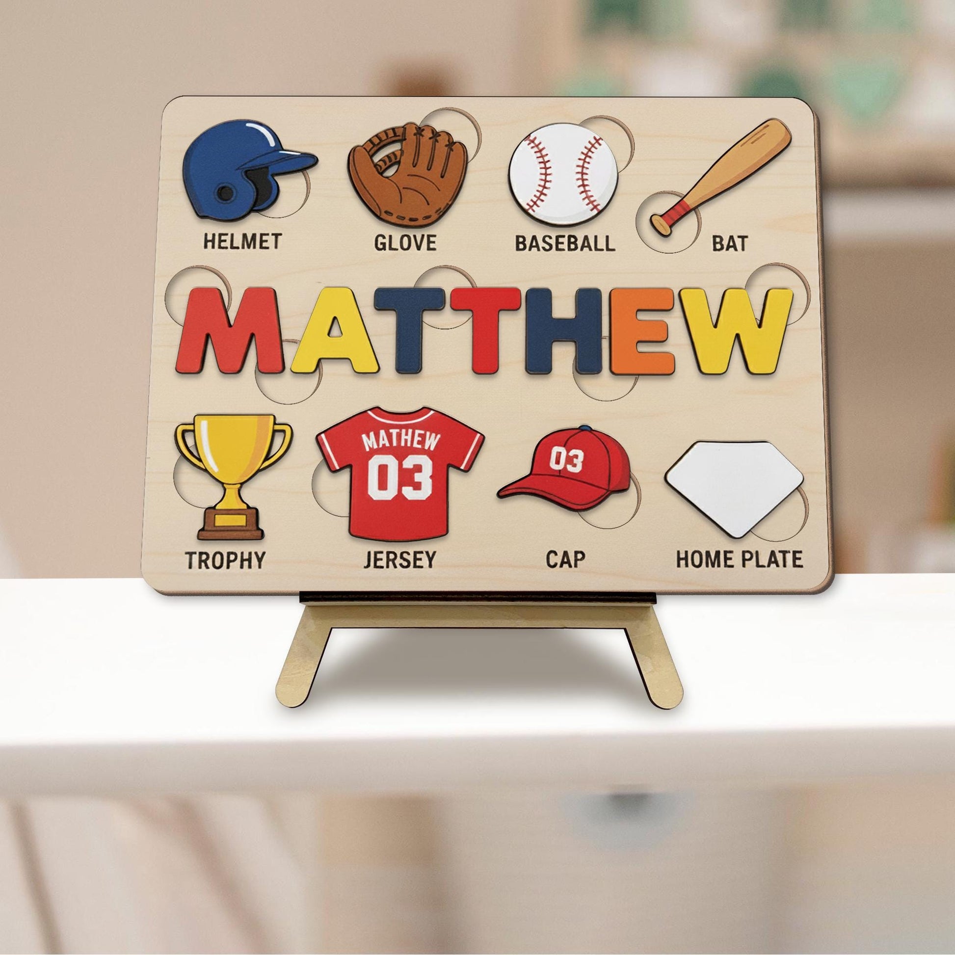 Personalized Baseball Name Puzzle - Custom Sports Theme Gift for Boy Kid image 6