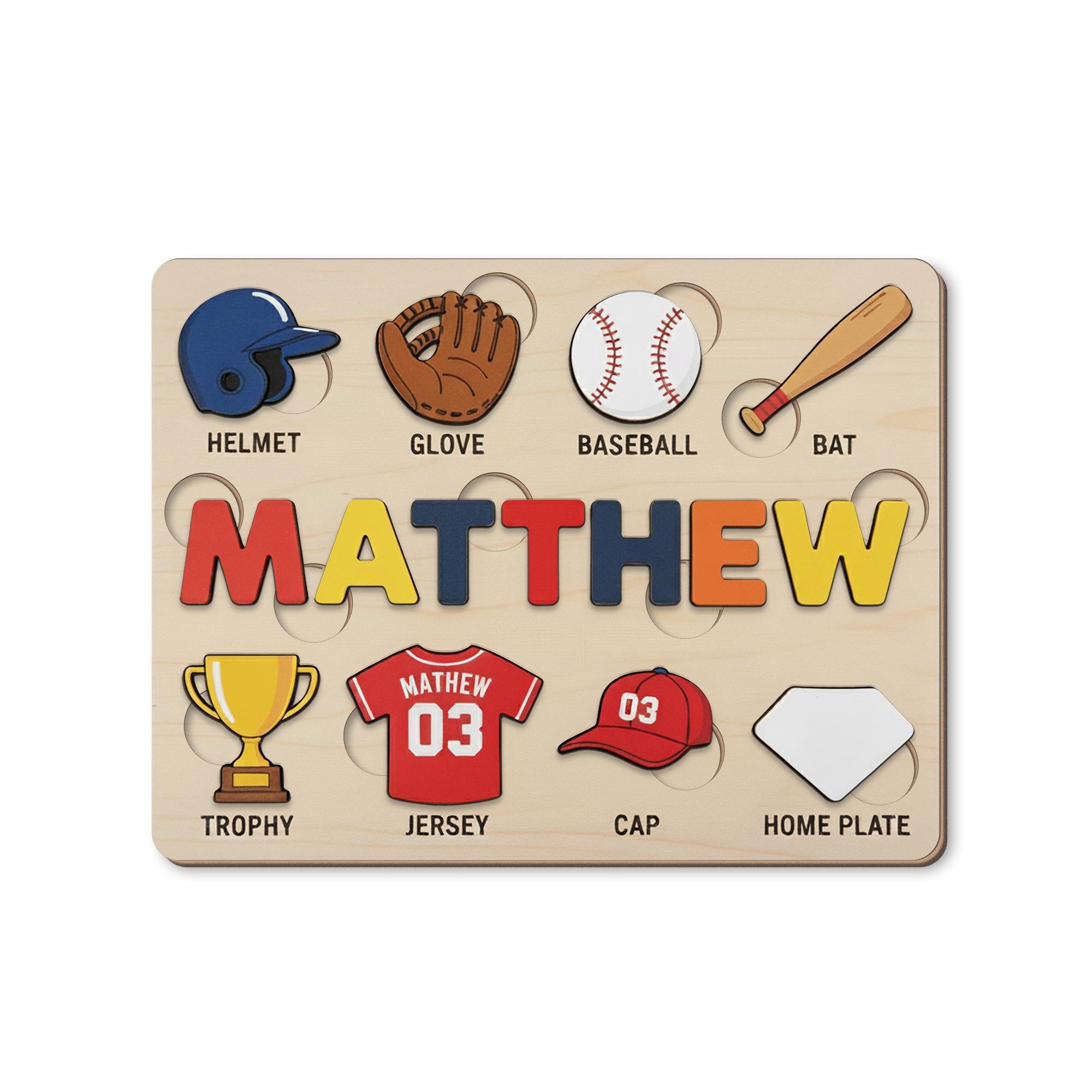 Personalized Baseball Name Puzzle - Custom Sports Theme Gift for Boy Kid image 5