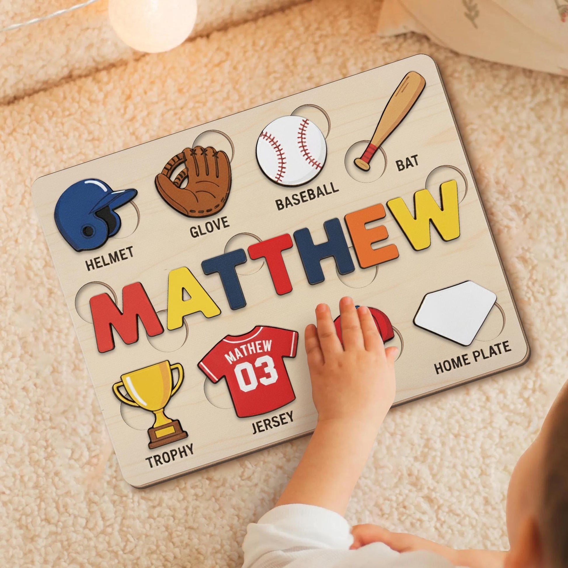 Personalized Baseball Name Puzzle - Custom Sports Theme Gift for Boy Kid image 2