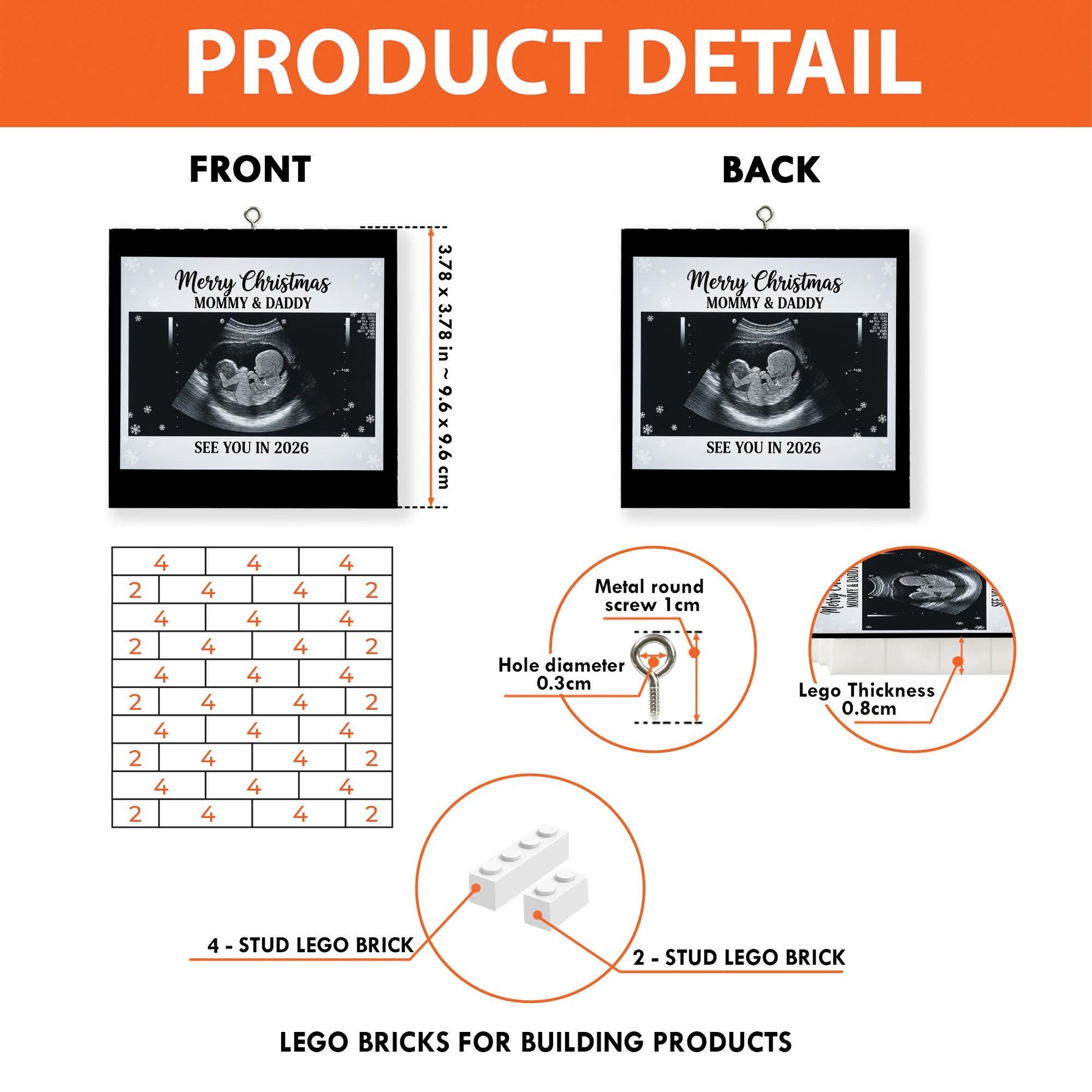 Custom Ultrasound Puzzle Ornament – Personalized Baby Announcement Christmas Keepsake image 5