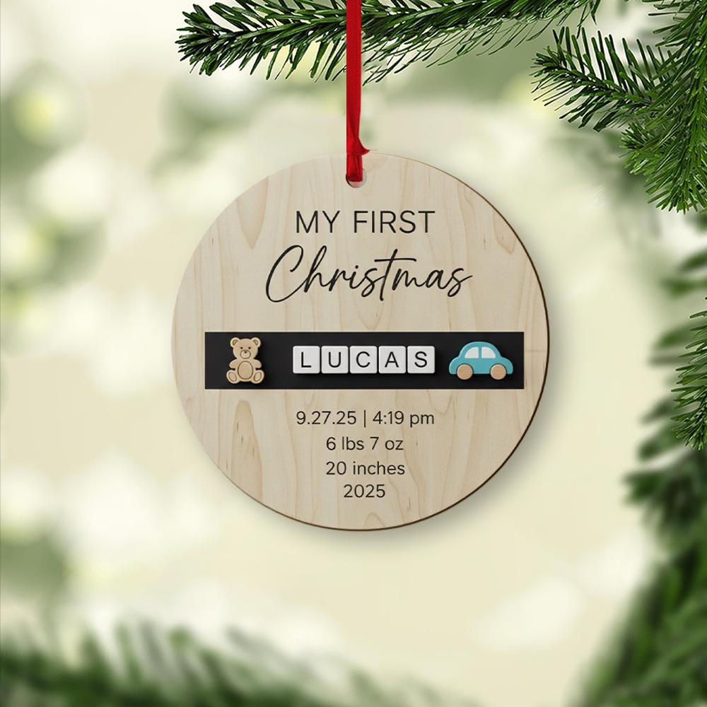 My First Christmas Ornament: Baby Birth Stats Keepsake image 2