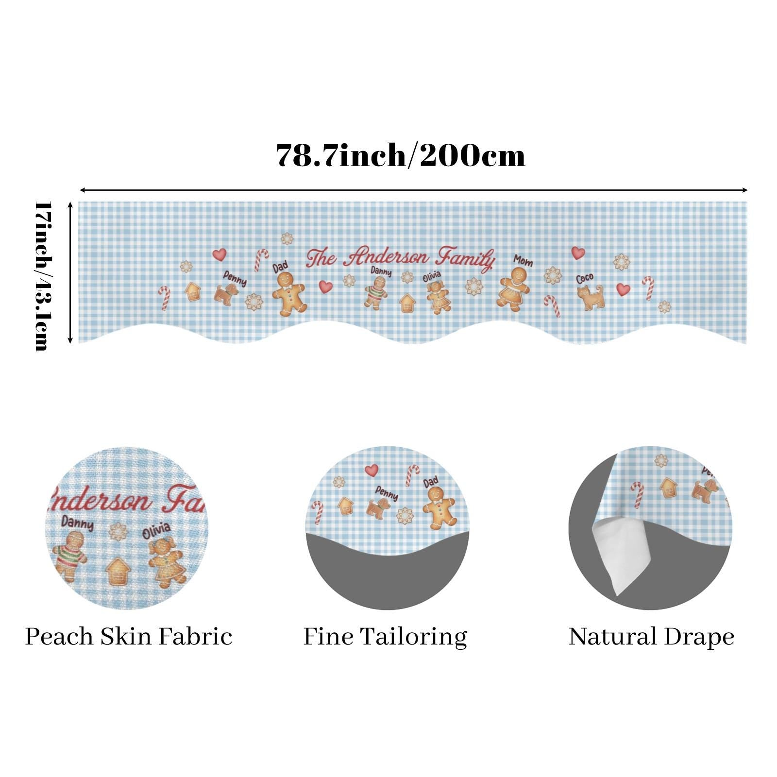 Custom Christmas Gingerbread Family Fireplace Mantel Scarf: Personalized Holiday Decor image 8