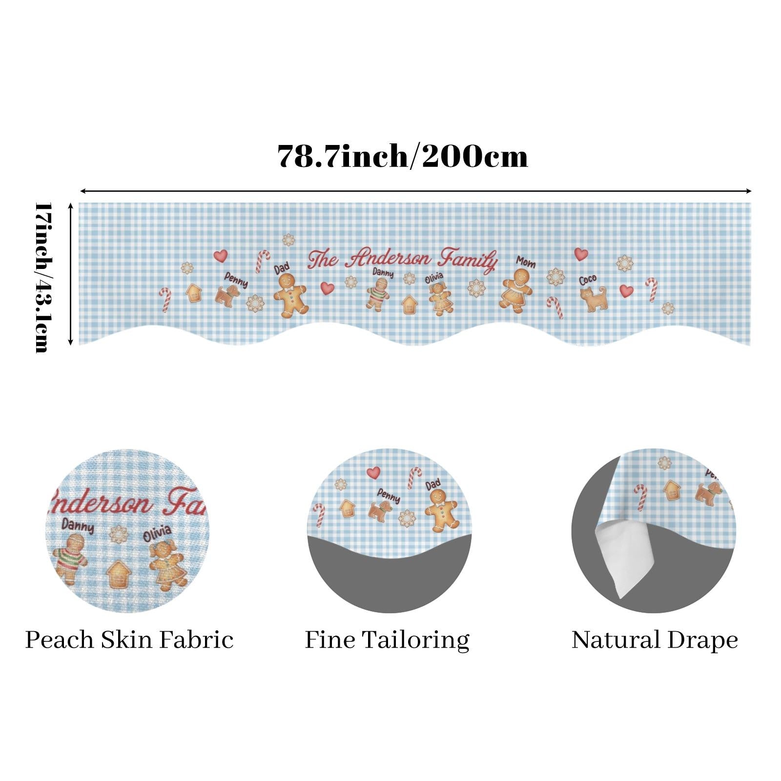 Custom Family Christmas Trees Fireplace Mantel Scarf: Personalized Holiday Hearth Decor image 7