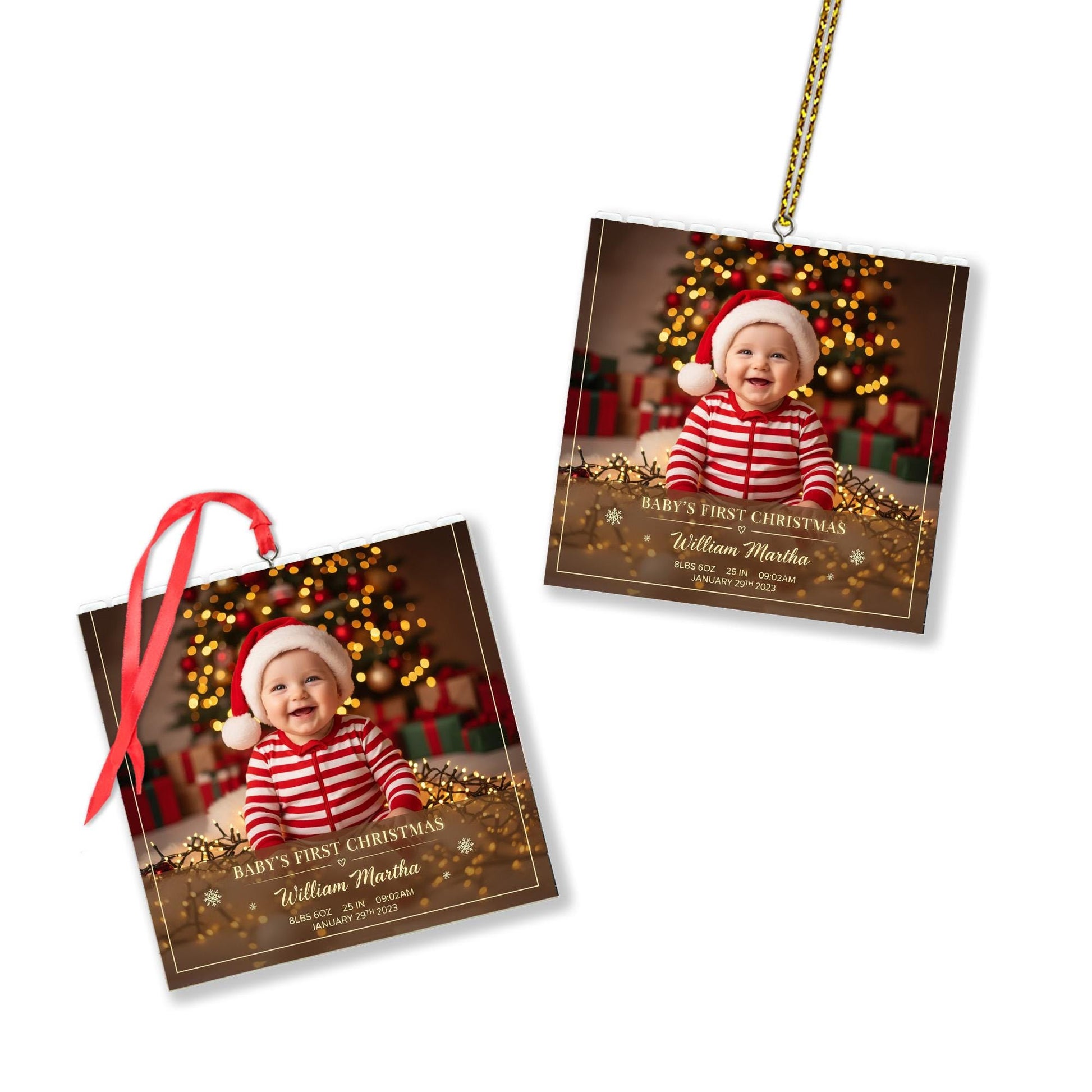 Custom Baby Photo Ornament: First Christmas Keepsake image 7