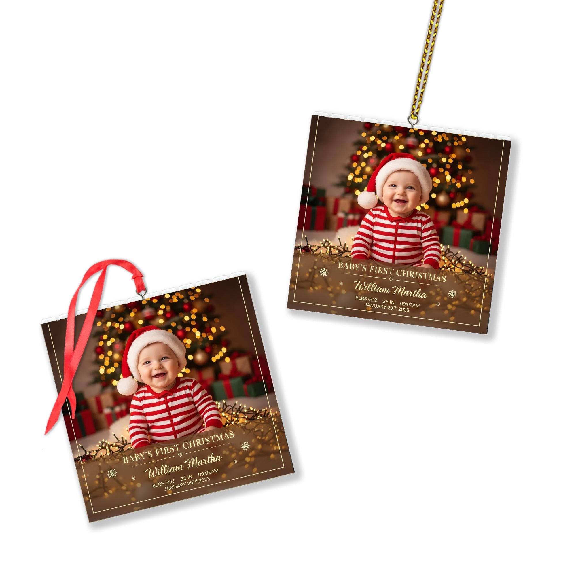 Custom Baby Photo Ornament: First Christmas Keepsake image 7