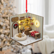 Personalized Pet-Care Mini Scene Ornament – Custom Dog & Cat Clinic Decoration image 1