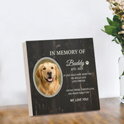 Custom Pet Memorial Photo Block: Personalized Dog or Cat Remembrance Sign image 1