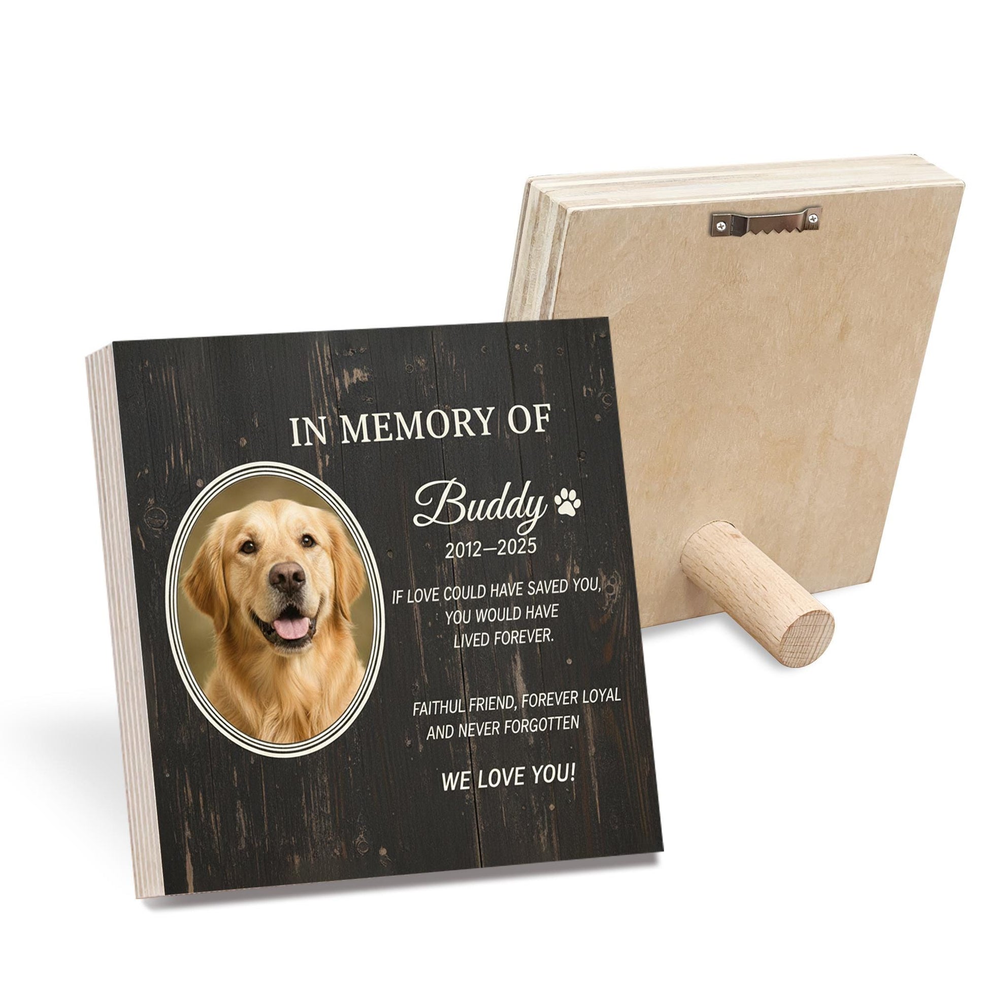 Custom Pet Memorial Photo Block: Personalized Dog or Cat Remembrance Sign image 4