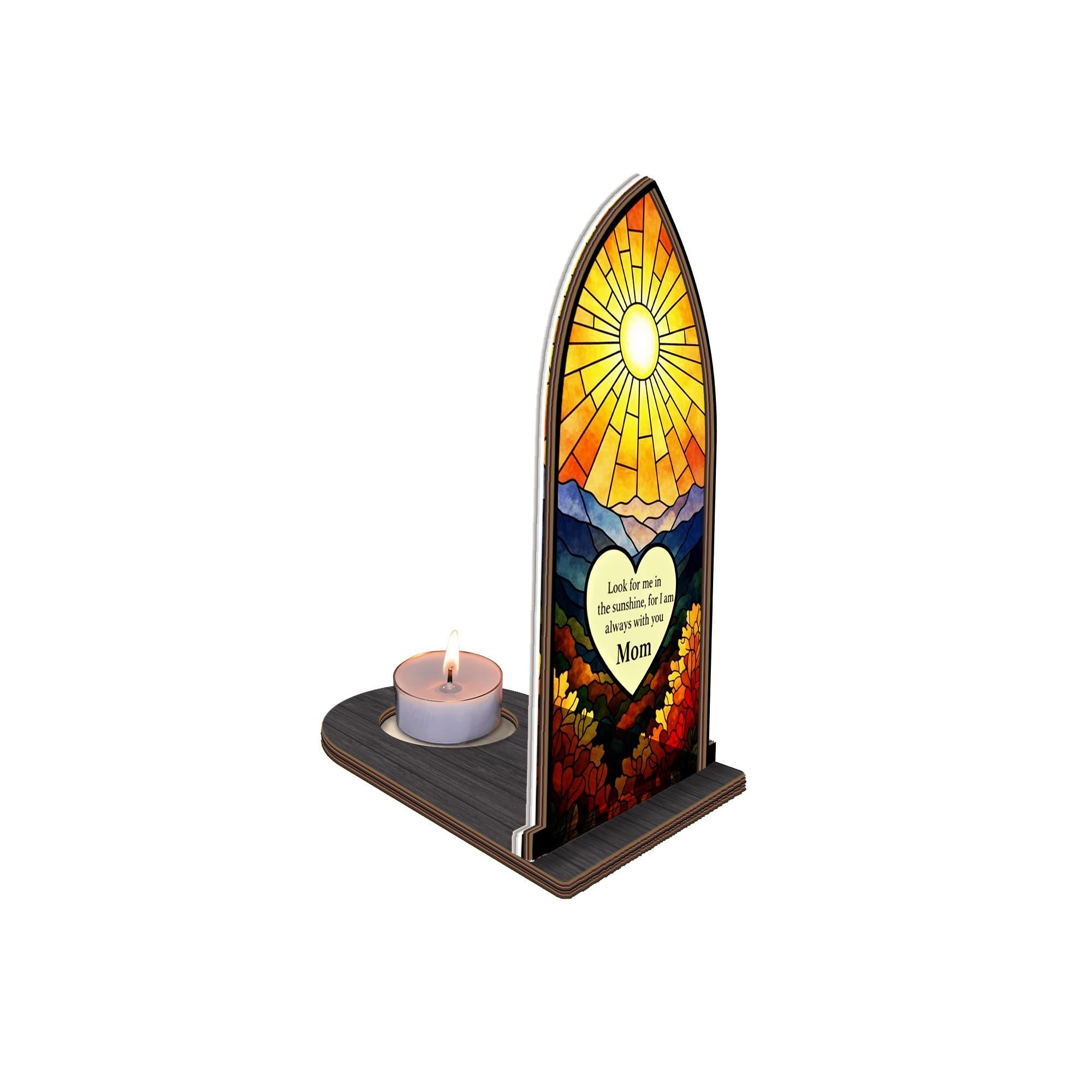 Memorial Wooden Candle Holder – Personalised Keepsake Remembrance Gift image 8