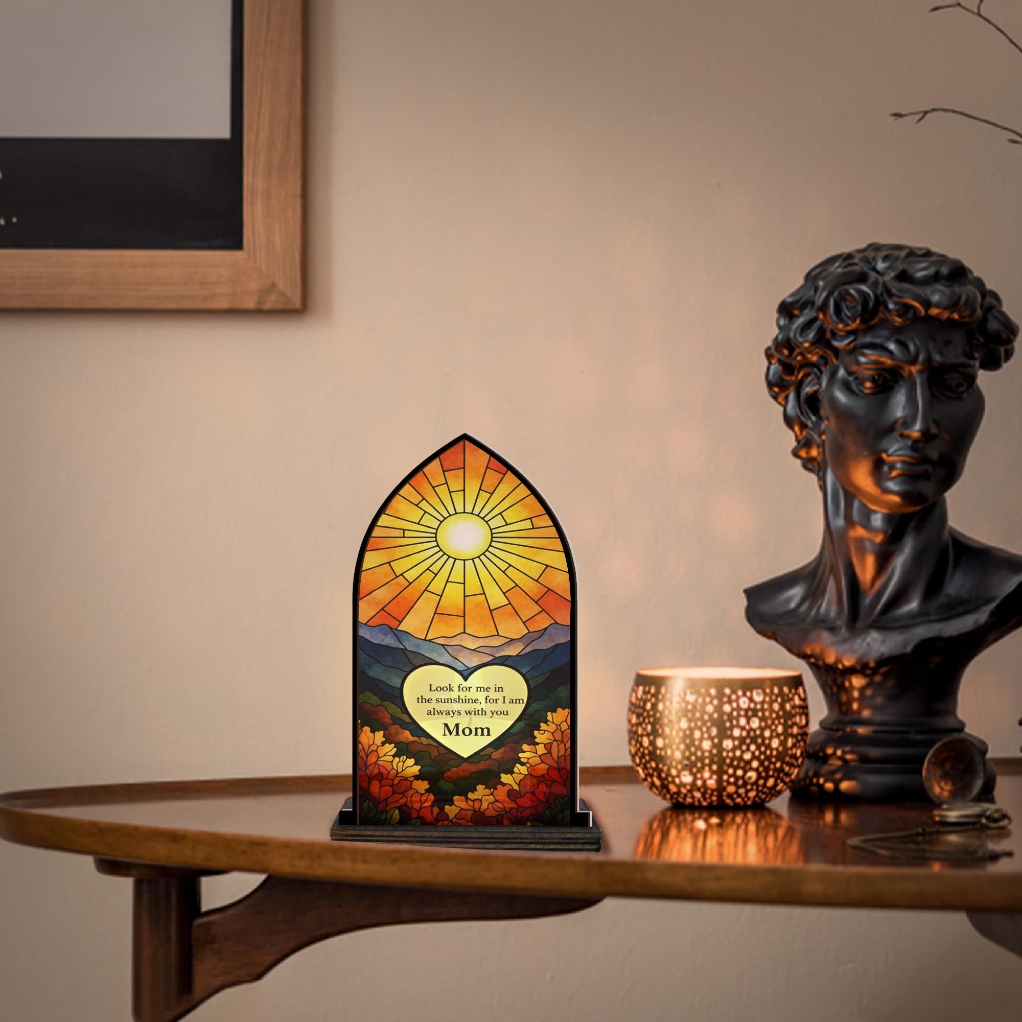 Memorial Wooden Candle Holder – Personalised Keepsake Remembrance Gift image 1