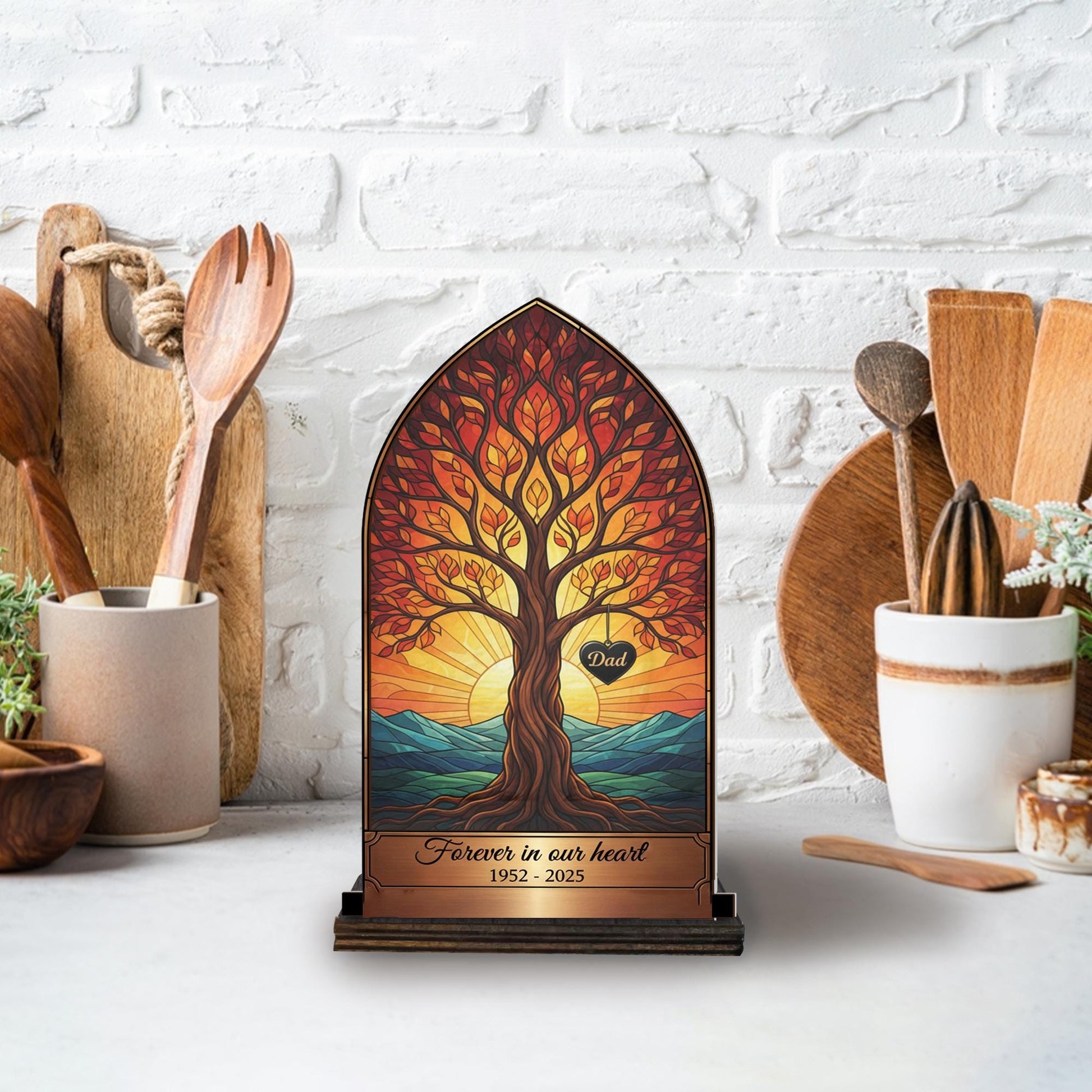 Forever in Our Heart Wooden Candle Holder – Personalized Remembrance Gift image 3