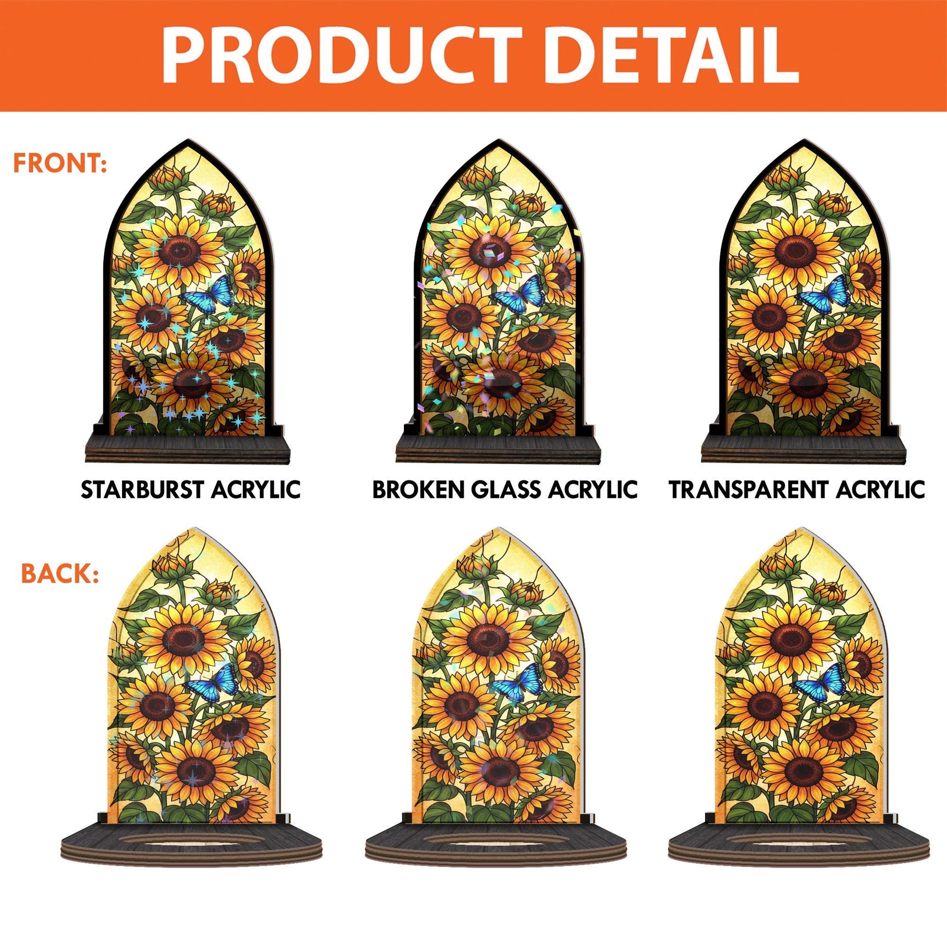 Wooden Candle Holder Sunflower & Butterfly Decor – Rustic Floral Candle Stand Home Gift image 6