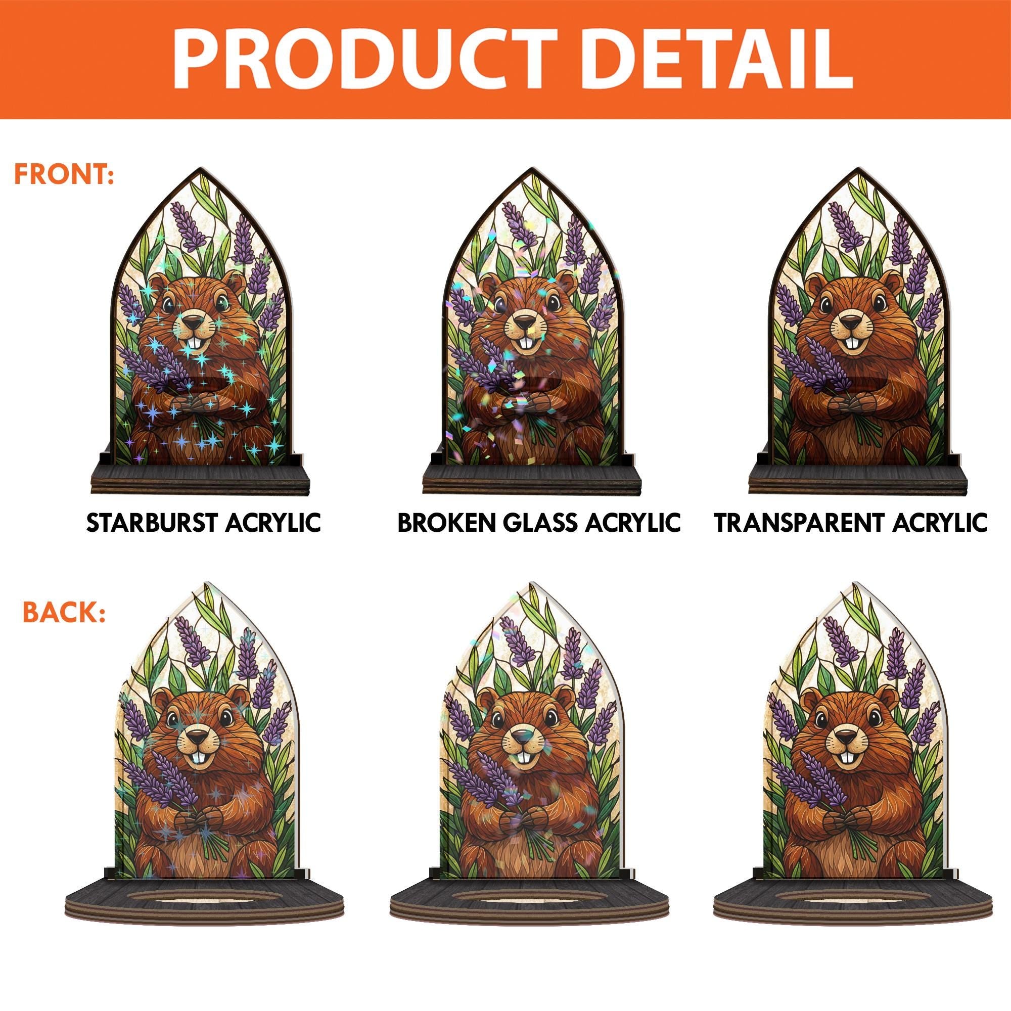 Wooden Candle Holder Happy Beaver with Lavender – Rustic Animal Decor Gift image 6