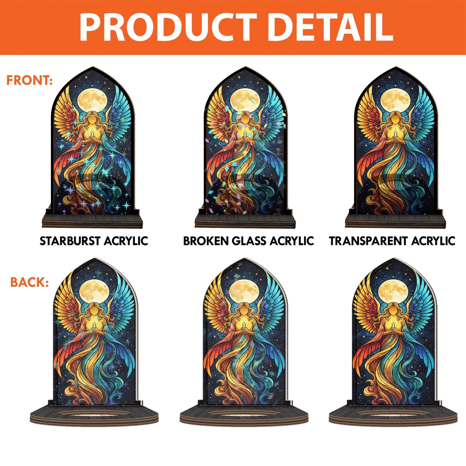 Angel Wings Candle Holder: Rustic Wooden Suncatcher image 6