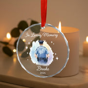 Glass Memorial Ornament – Police Officer Tribute Design, Personalized Name and Year, In Loving Memory Christmas Decoration image 1