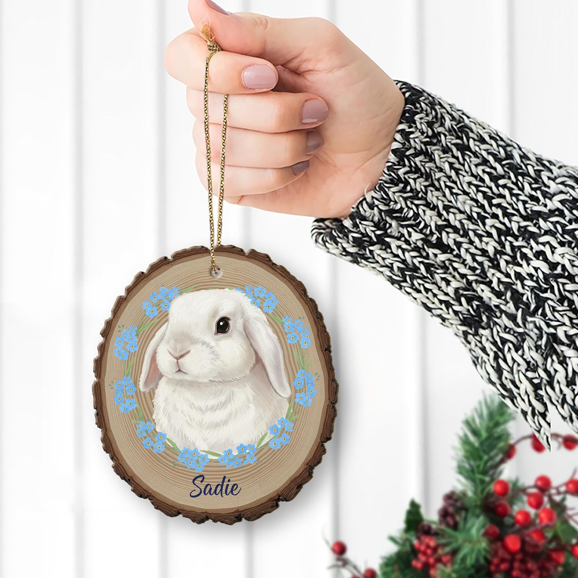 Custom Pet Memorial Wood Ornament: Personalized Animal Portrait Keepsake image 4