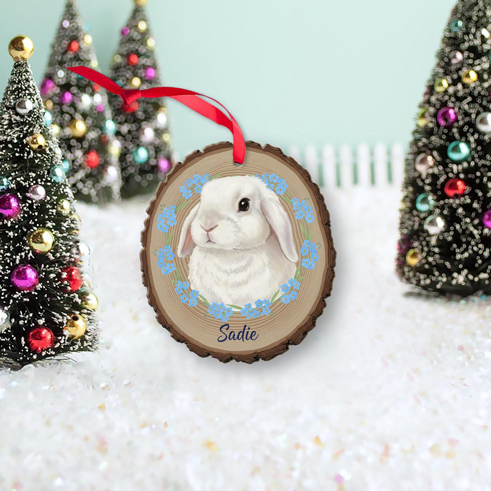 Custom Pet Memorial Wood Ornament: Personalized Animal Portrait Keepsake image 3