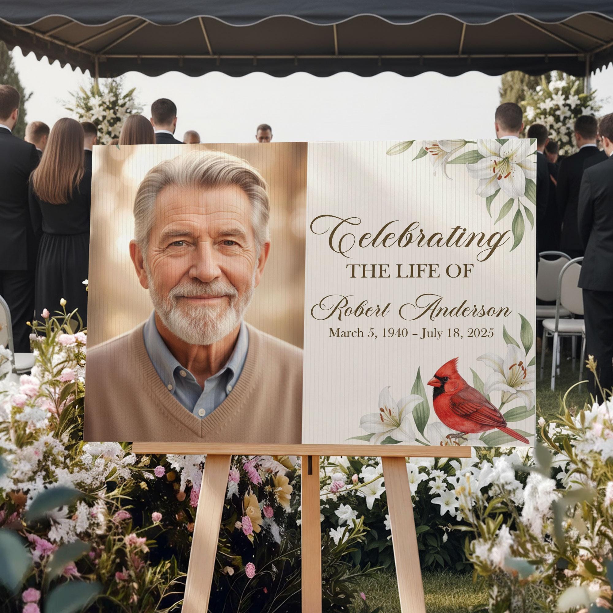 Custom Funeral Welcome Sign: Personalized Memorial Sign with Picture image 7