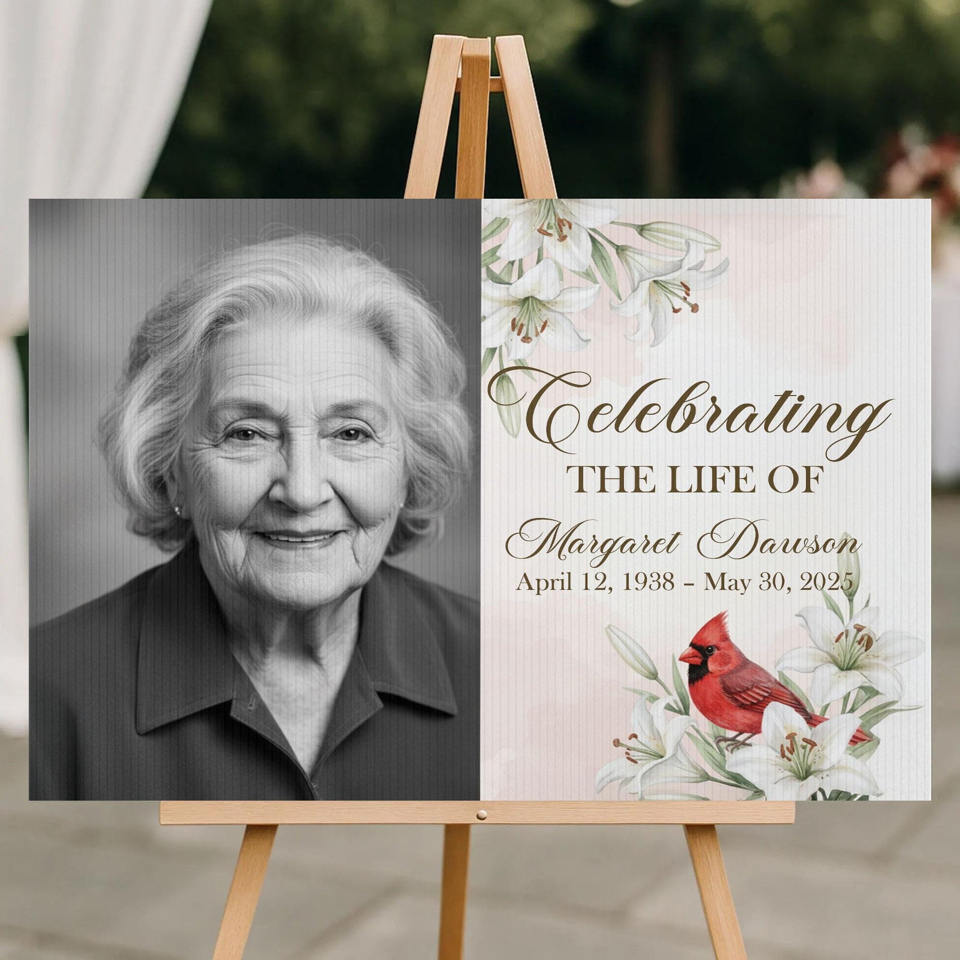 Custom Funeral Welcome Sign: Personalized Memorial Sign with Picture image 6