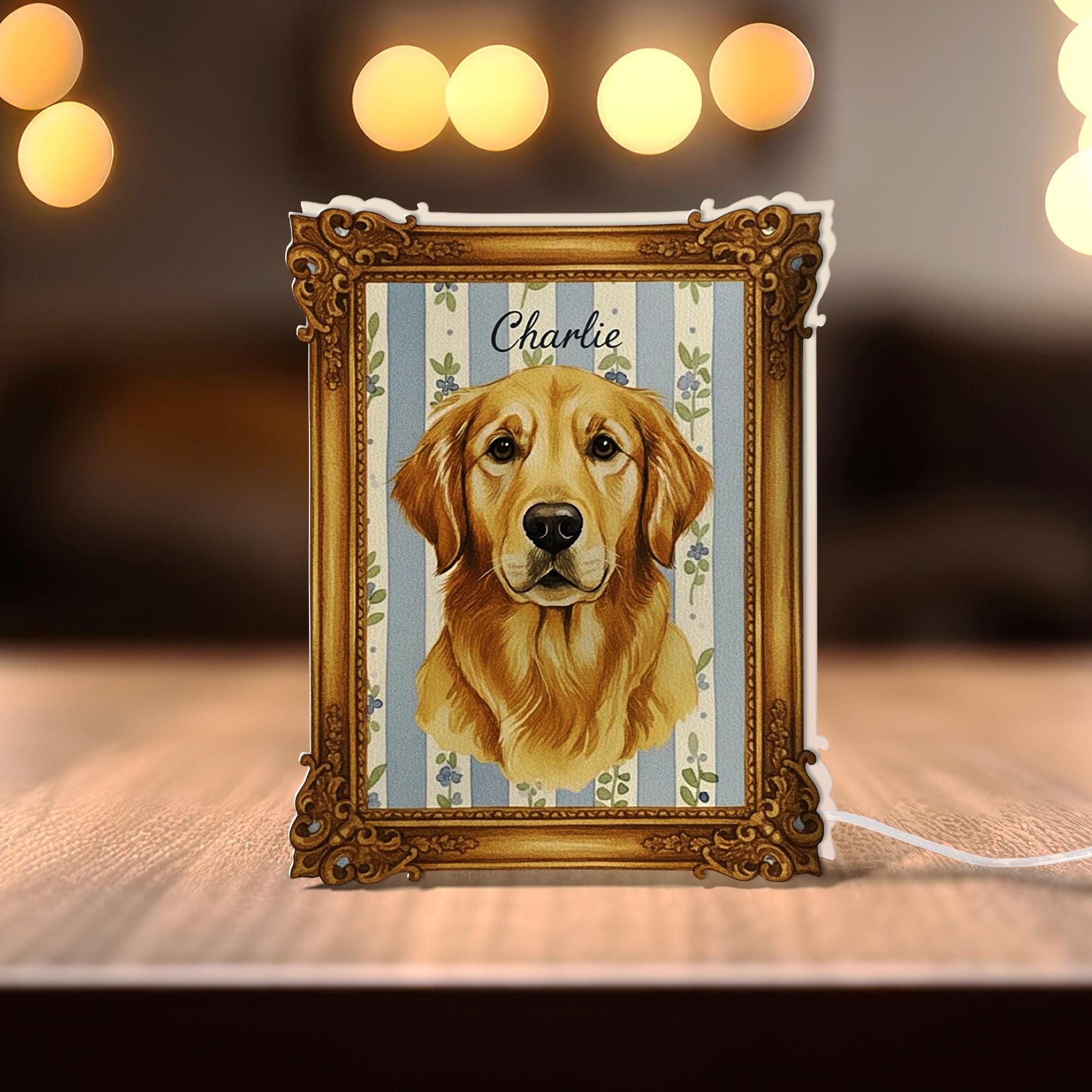 Custom Vintage Portrait Light Box: Personalized Pet or Family Lamp image 4