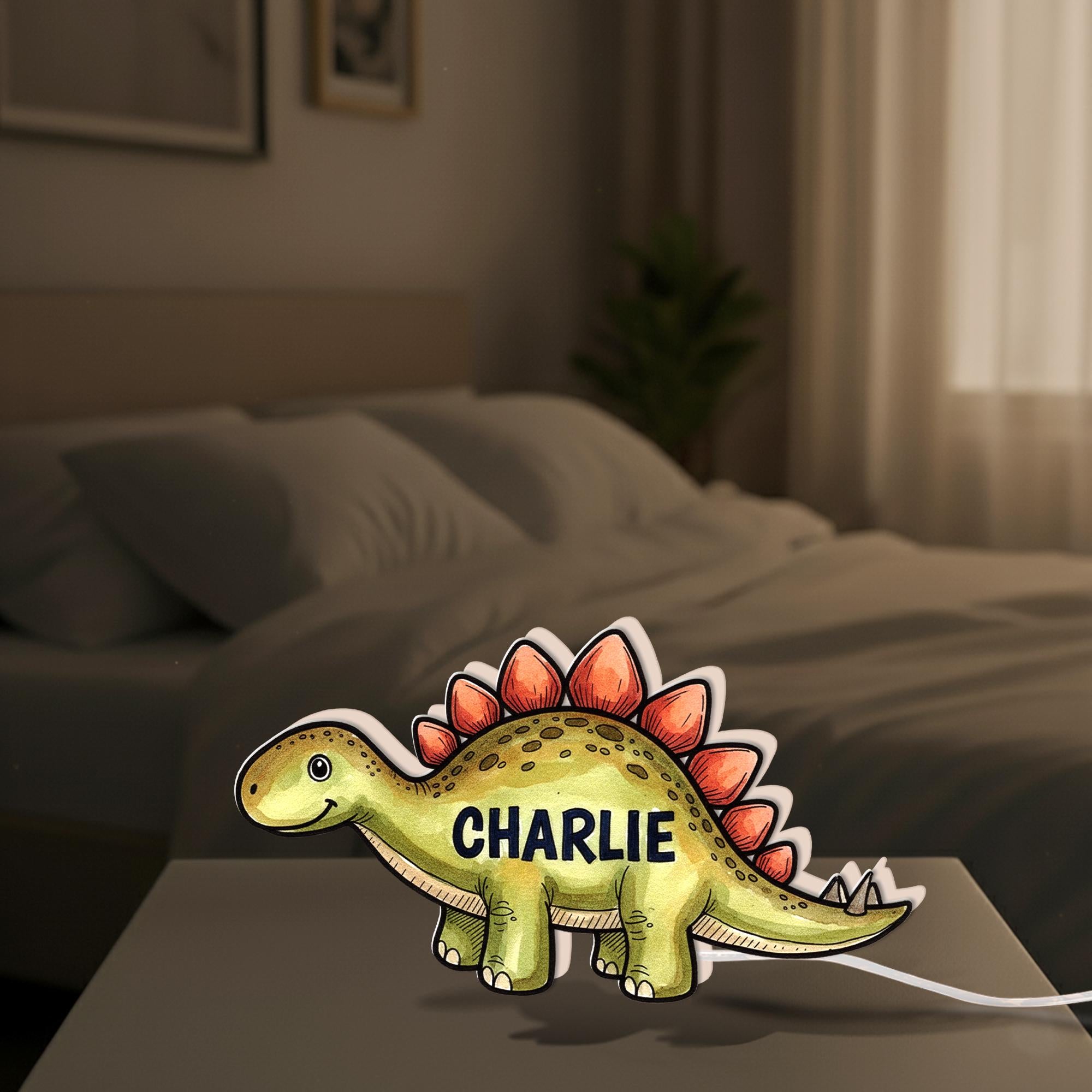 Custom Dinosaur Nursery Light Box: Personalized Kids Night Light image 5