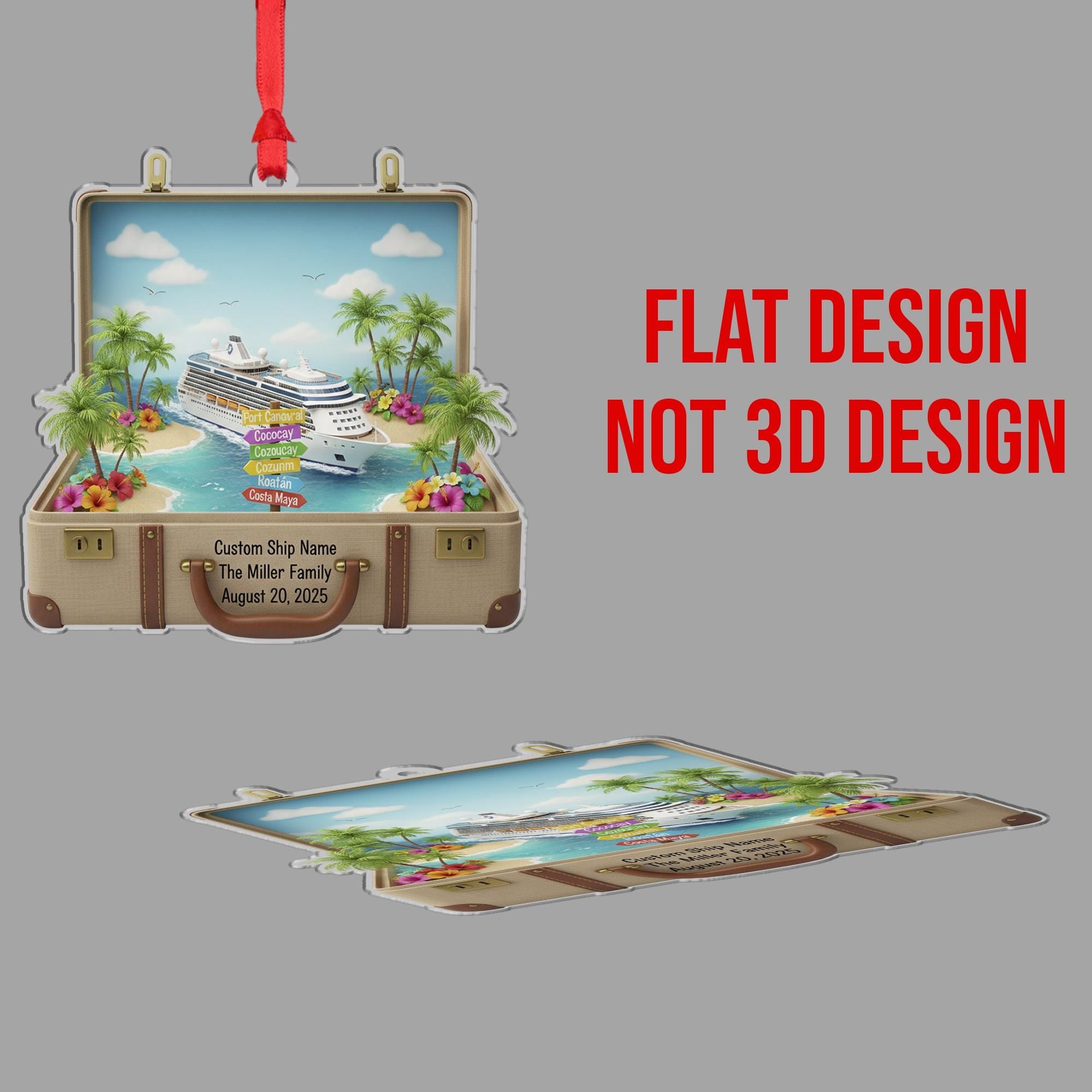 Custom Cruise Travel Ornament – Personalized Vacation Keepsake with Ship Name and Family Destination image 2