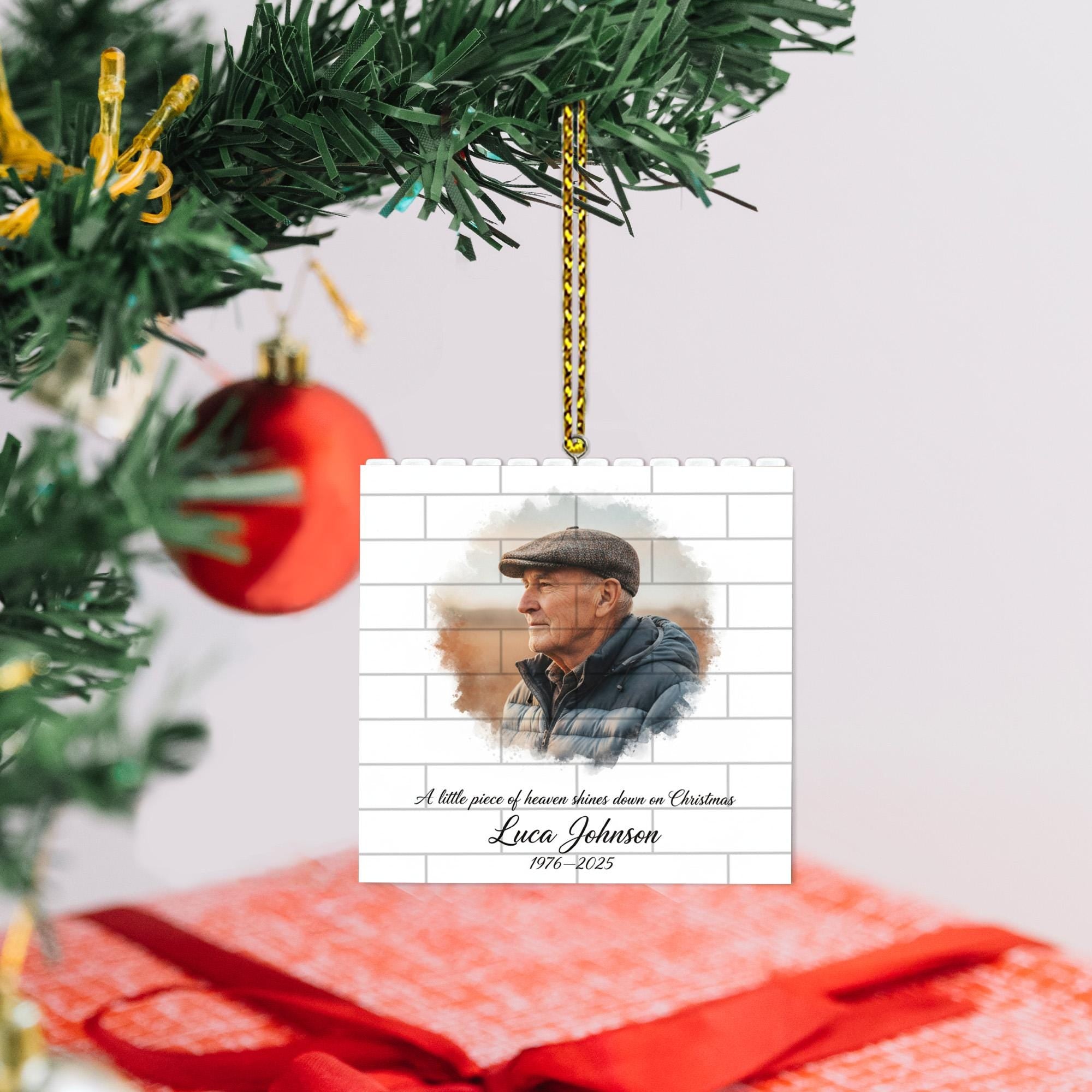 Custom Memorial Puzzle Ornament – Personalized Photo Christmas Keepsake in Loving Memory Decor image 4