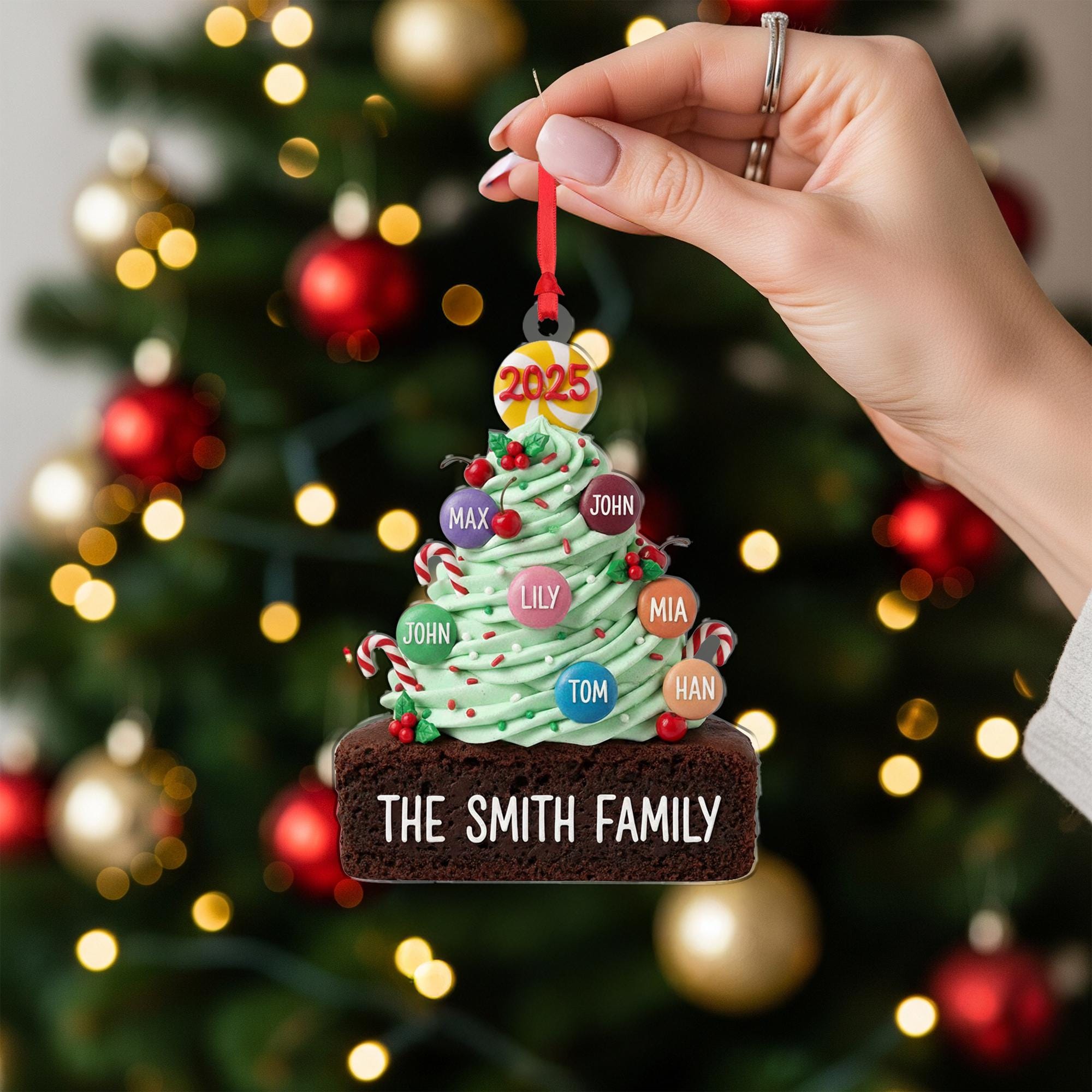 Personalized Family Name Ornament – Christmas Tree Decoration with Names, 2025 Holiday Keepsake for Families image 2