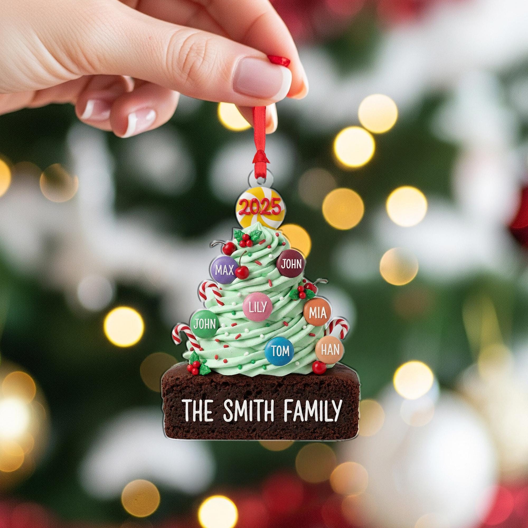 Personalized Family Name Ornament – Christmas Tree Decoration with Names, 2025 Holiday Keepsake for Families image 4