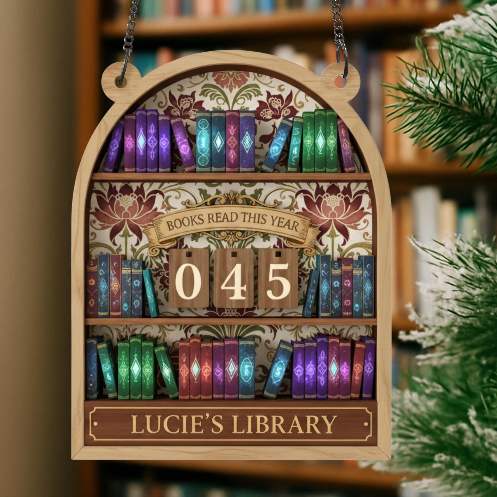 Personalized Book Tracker Sign - Custom Books Read This Year Library Decor image 2