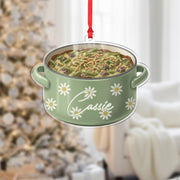 Personalized Casserole Dish Ornament – Food Decoration, Green Bean Design, Holiday Kitchen Tree Keepsake image 1