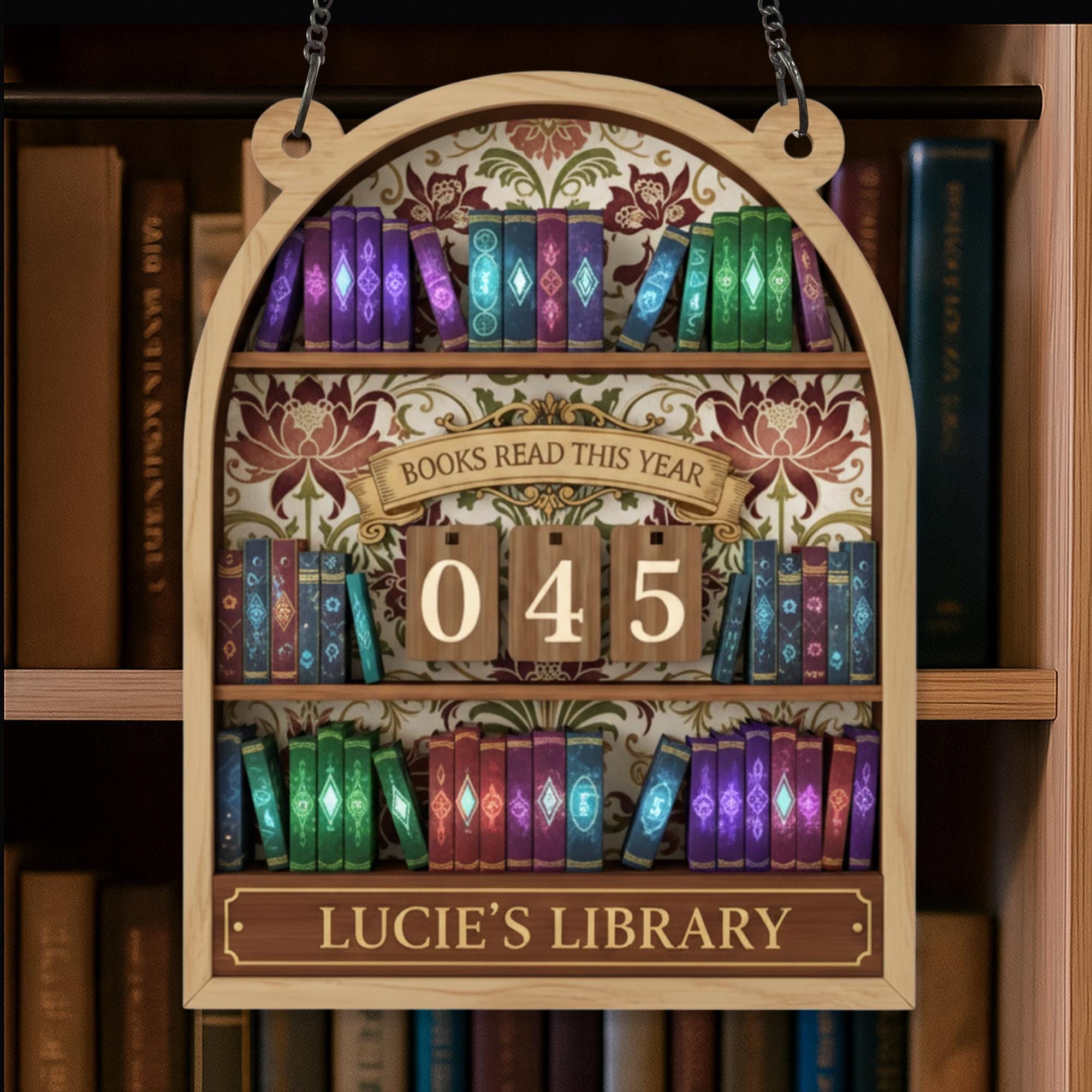 Personalized Book Tracker Sign - Custom Books Read This Year Library Decor image 4