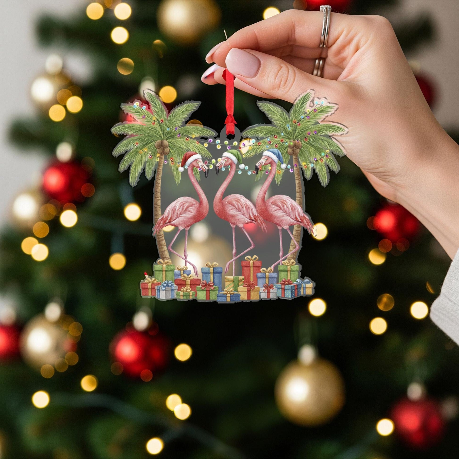 Tropical Flamingo Ornament – Coastal Christmas Decoration, Beach Holiday Tree Keepsake image 2