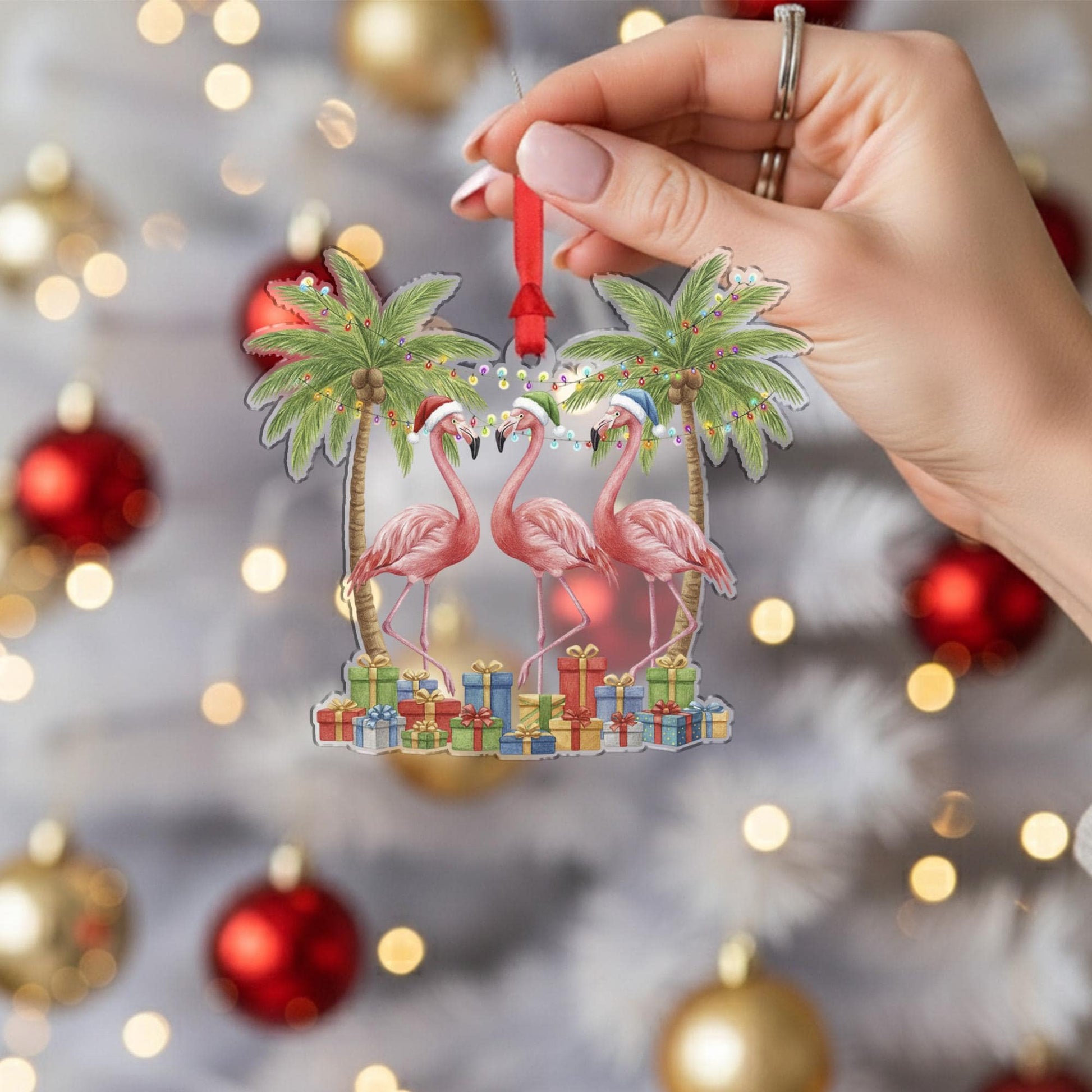 Tropical Flamingo Ornament – Coastal Christmas Decoration, Beach Holiday Tree Keepsake image 3