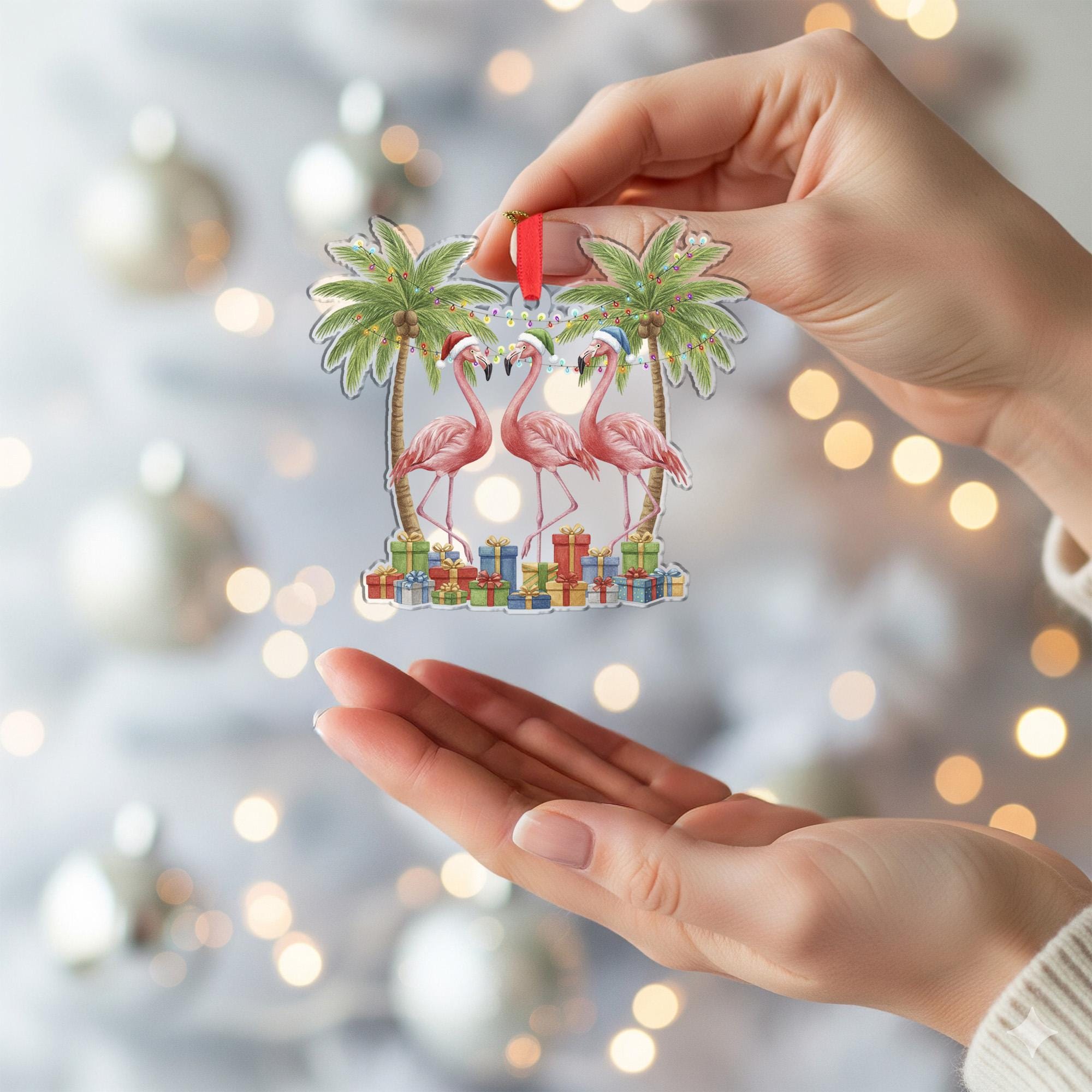 Tropical Flamingo Ornament – Coastal Christmas Decoration, Beach Holiday Tree Keepsake image 5