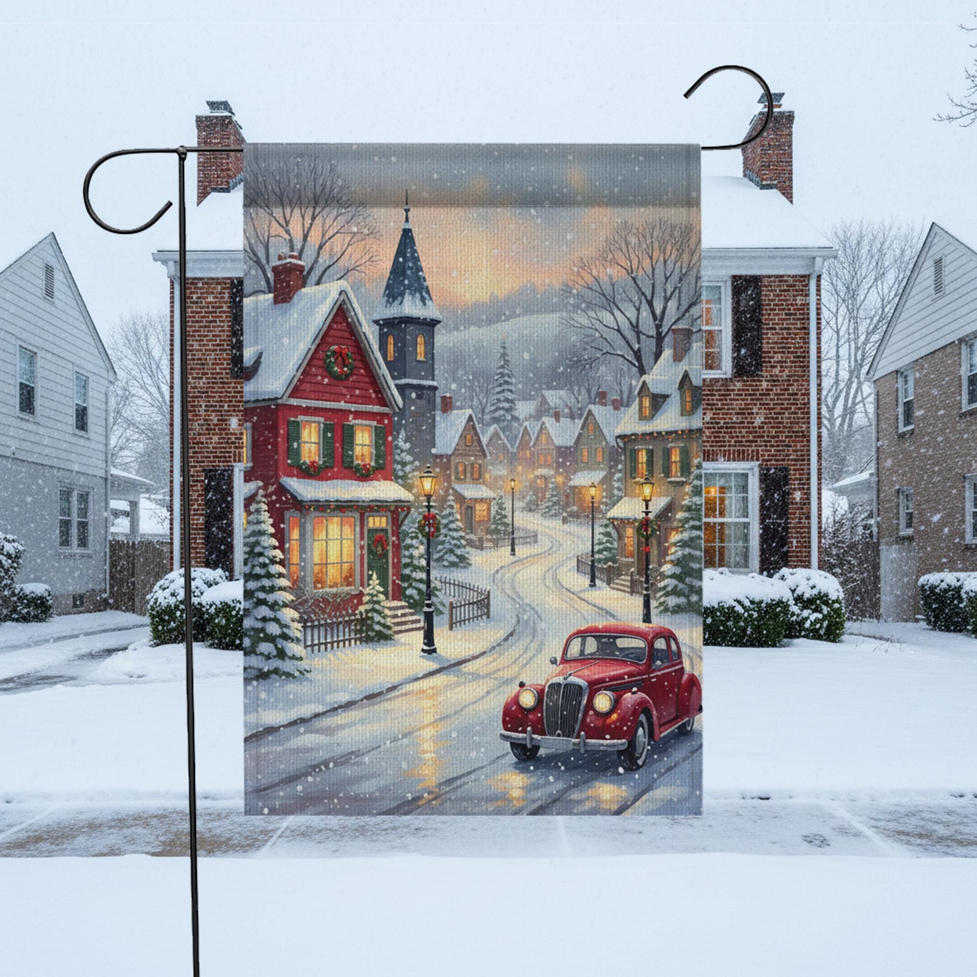 Christmas Village Garden Flag – Winter Scene Yard Decoration, Holiday Outdoor Decor image 2