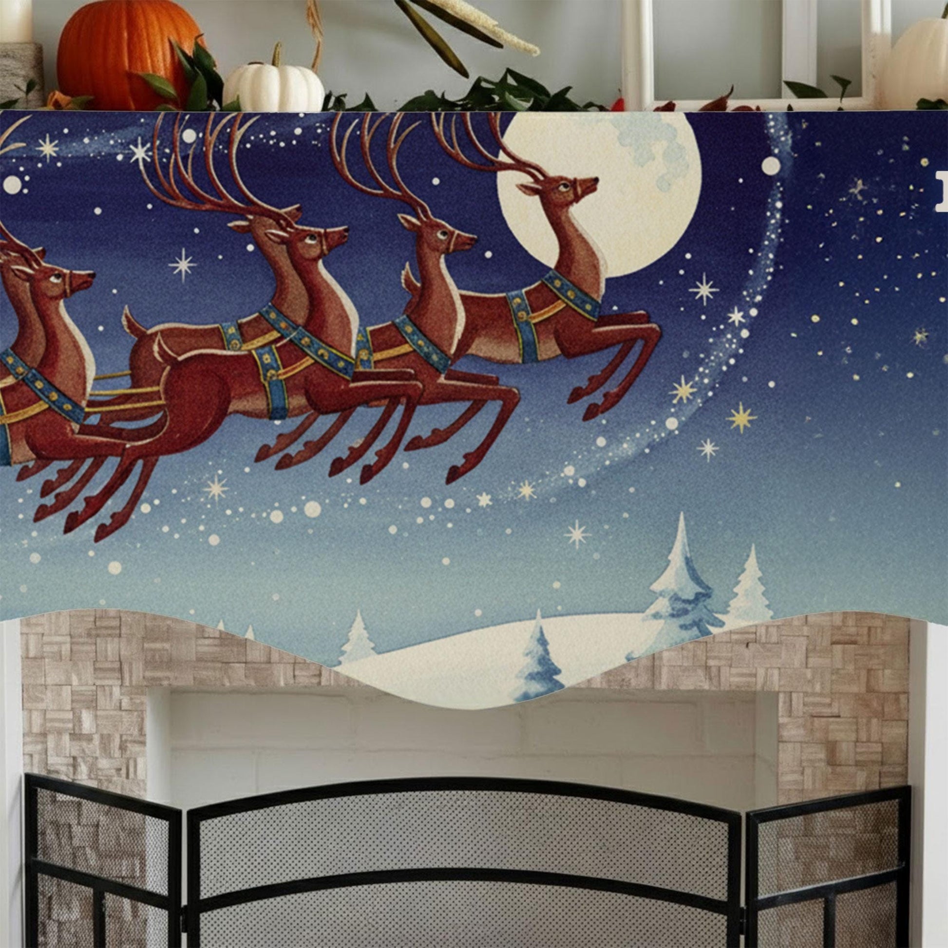 Custom Family Fireplace Mantel Scarf: Personalized Christmas Hearth Decor, Mantel Runner image 2