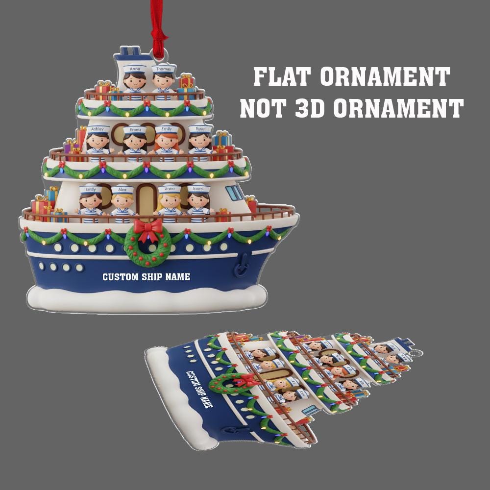 Family Cruise Ship Ornament: Personalized Christmas Ornament, Custom Name Keepsake image 5