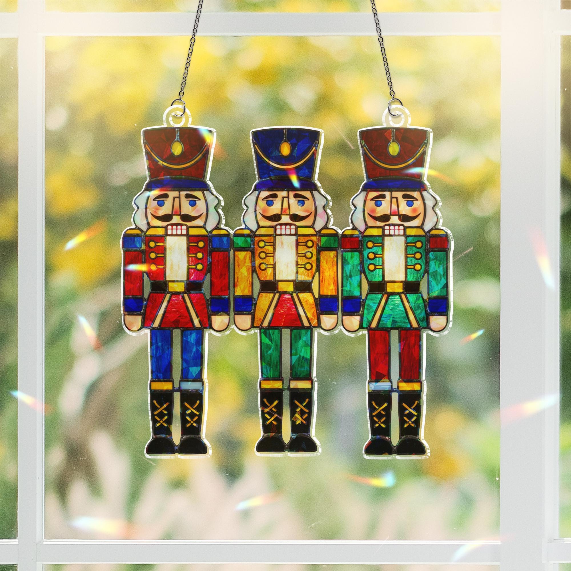 Nutcracker Holographic Acrylic Suncatcher | Christmas Window Hanging image 3